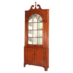 Antique Federal Cherry Hepplewhite Corner Cabinet C1840