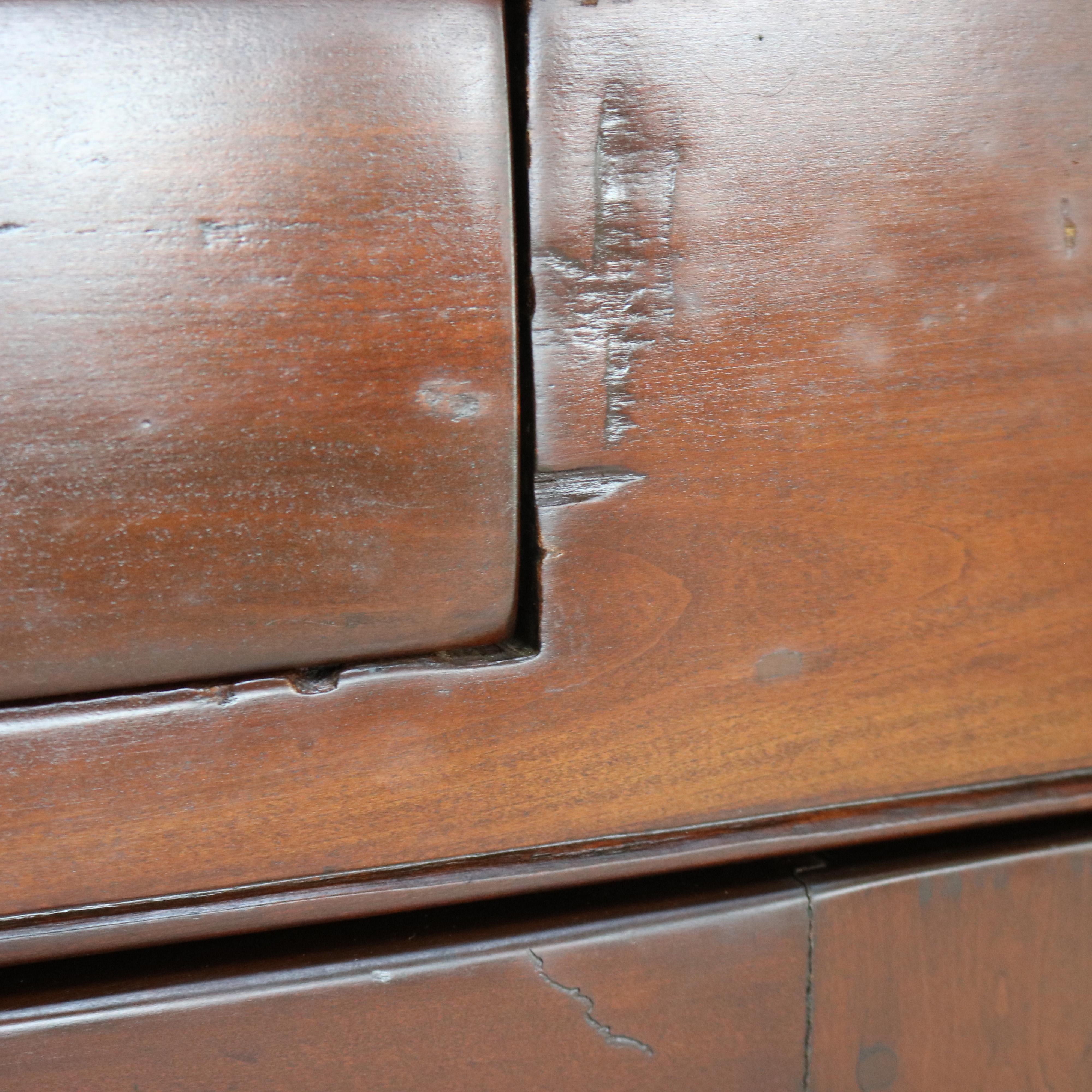 Antique Federal Cherry Two-Piece Corner Cupboard with 12-Panel Glass Door C1830 9