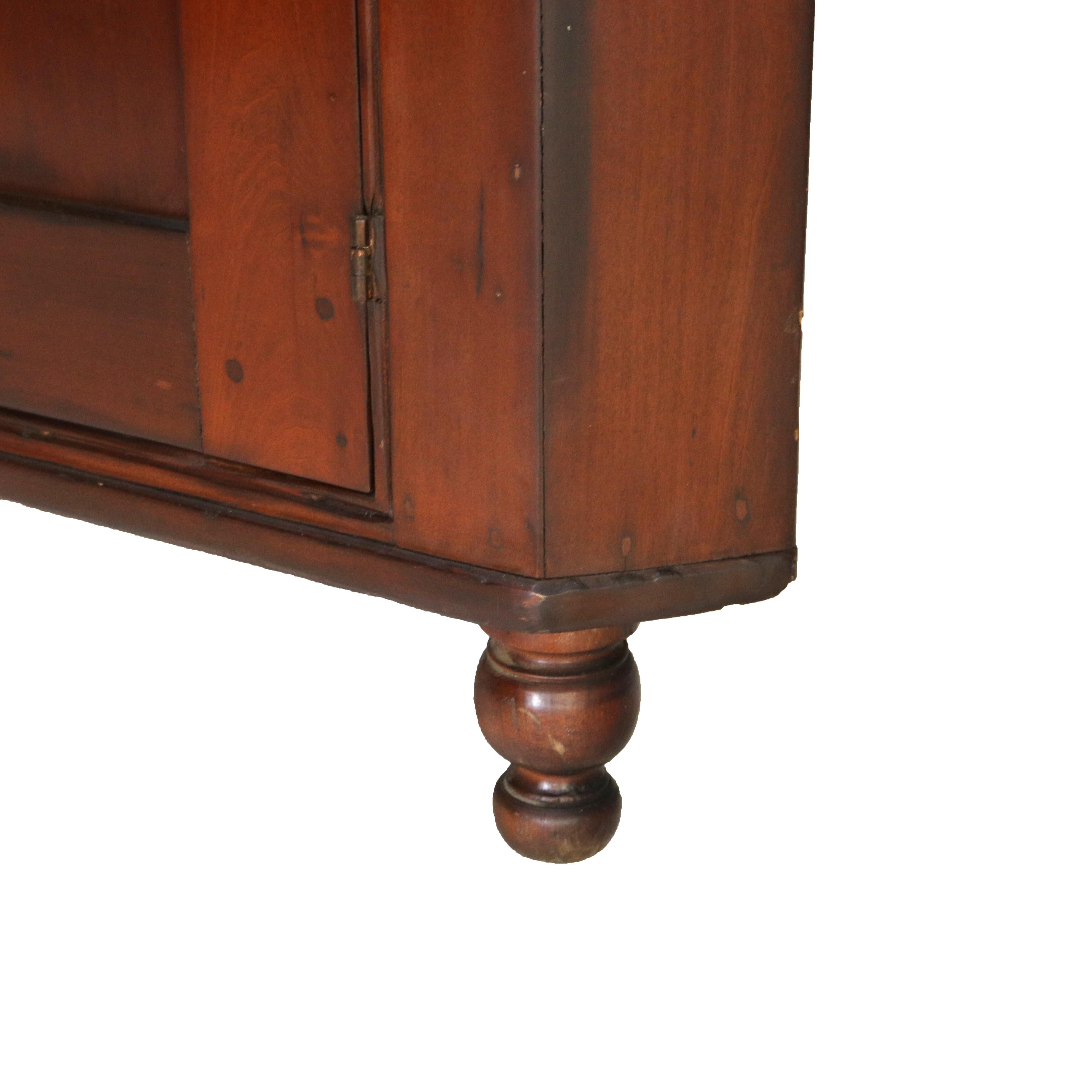 Antique Federal Cherry Two-Piece Corner Cupboard with 12-Panel Glass Door C1830 2