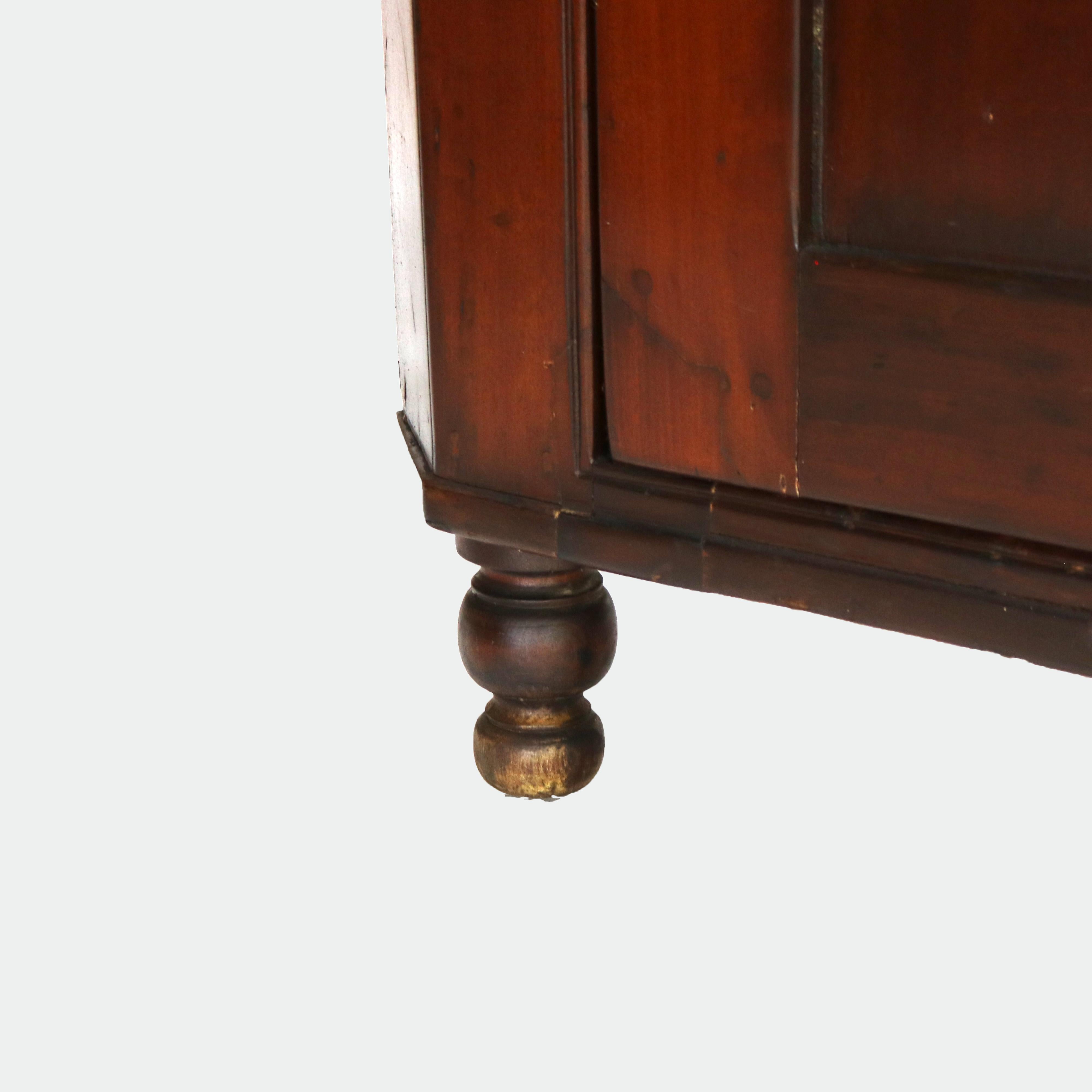 Antique Federal Cherry Two-Piece Corner Cupboard with 12-Panel Glass Door C1830 3