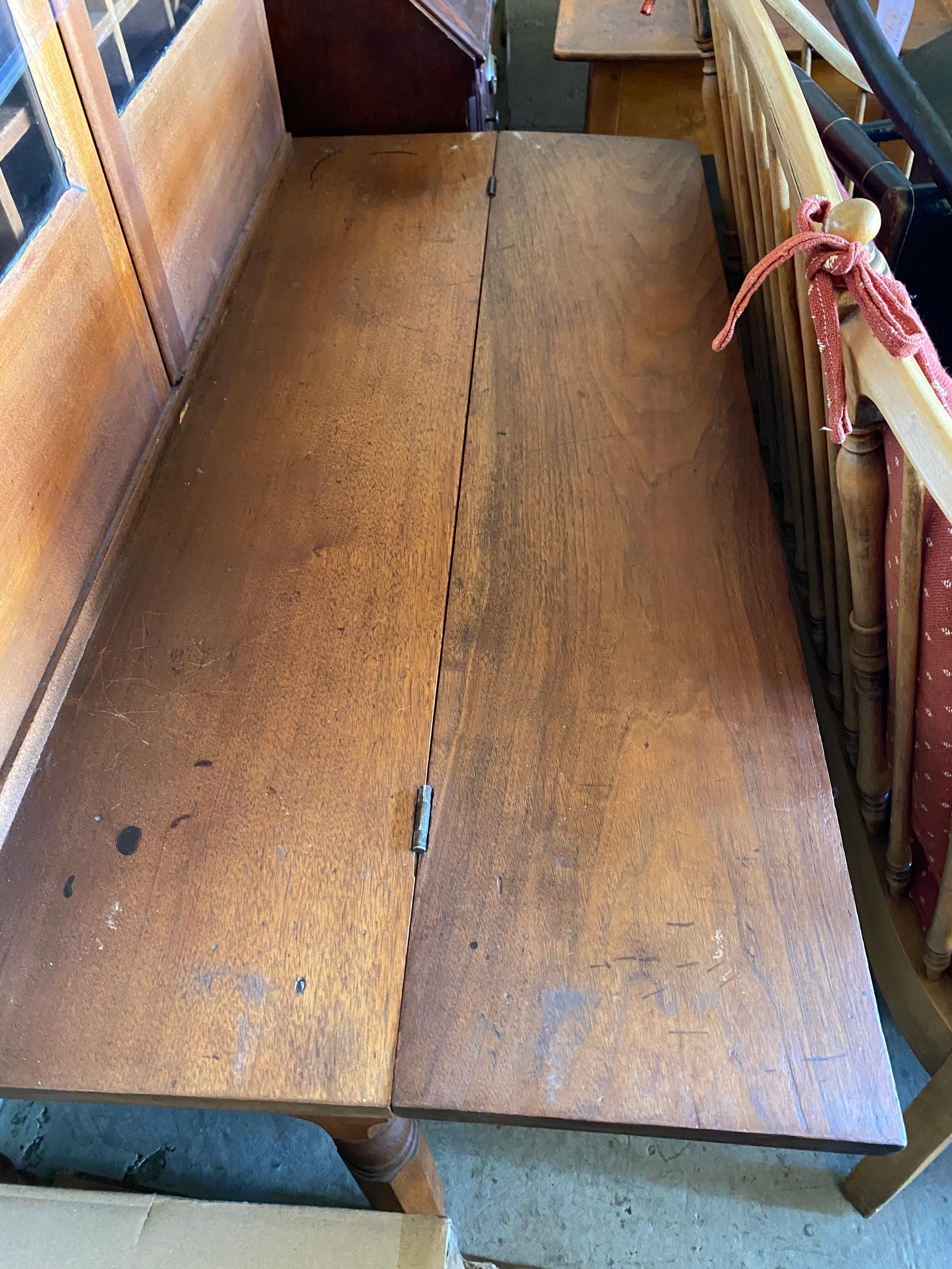 Antique Federal Cherrywood Desk and Glassdoor Bookcase For Sale 2