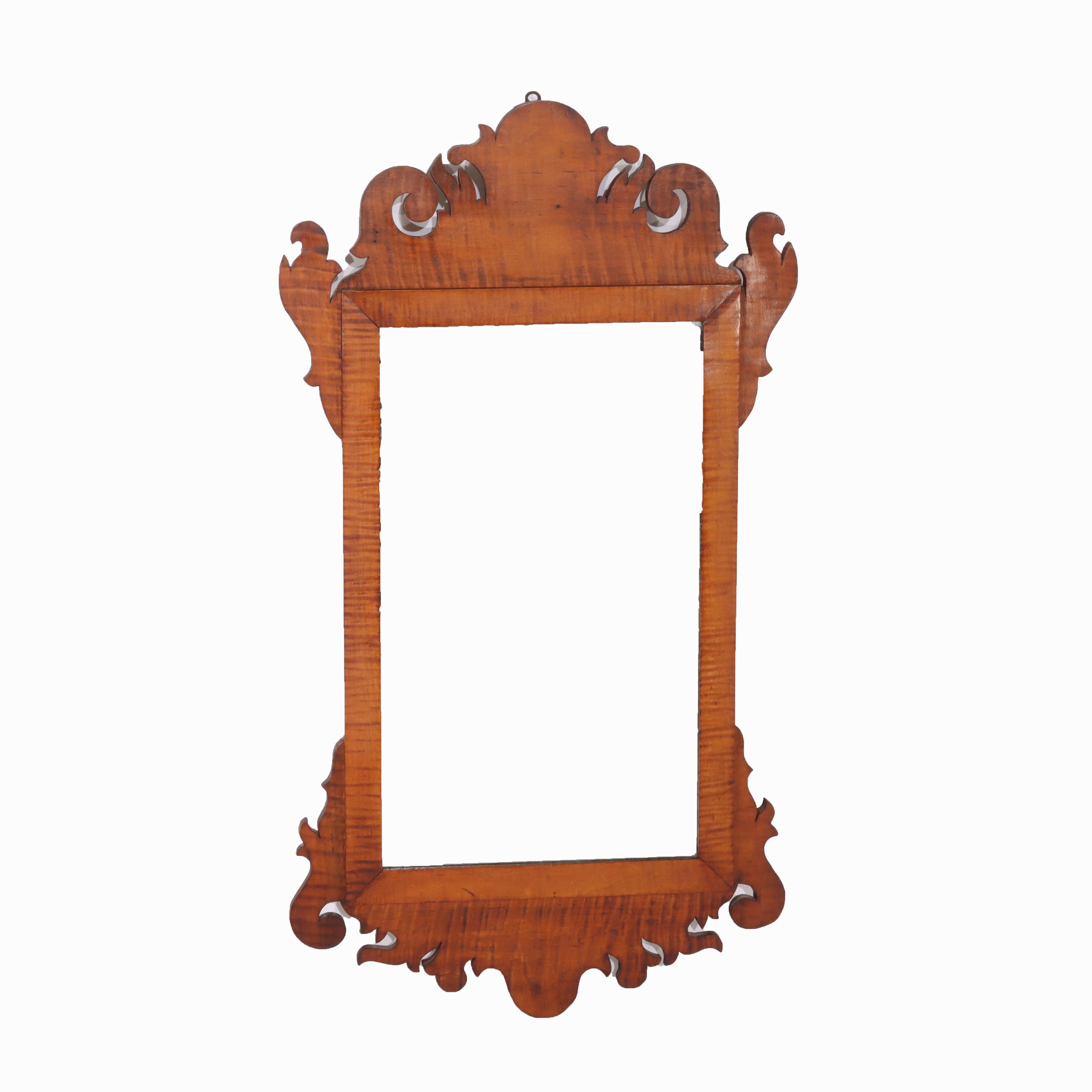 ***Reduced In-House Delivery Rates - Click on “Ask Seller” to Request a Quote***
Antique Federal Chippendale Tiger Maple Mirror by The Elite Antique Shoppe C1930 (29 3/4