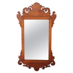 Antique Federal Chippendale Tiger Maple Mirror by The Elite Antique Shoppe C1930