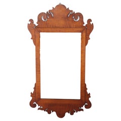 Antique Federal Chippendale Tiger Maple Mirror by The Elite Antique Shoppe C1930