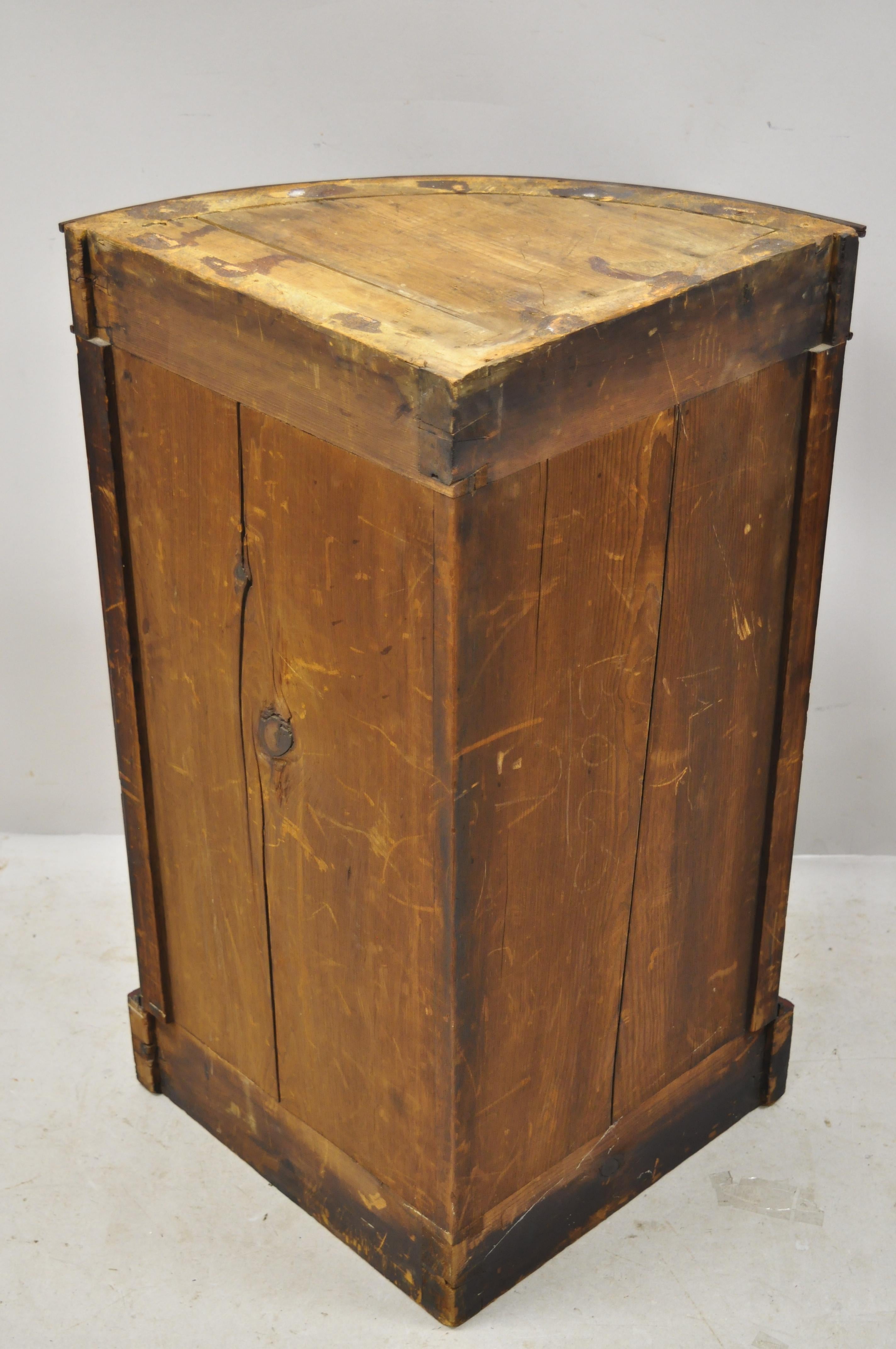 Antique Federal Crotch Mahogany Small Corner Cabinet Cupboard Pedestal Stand 4