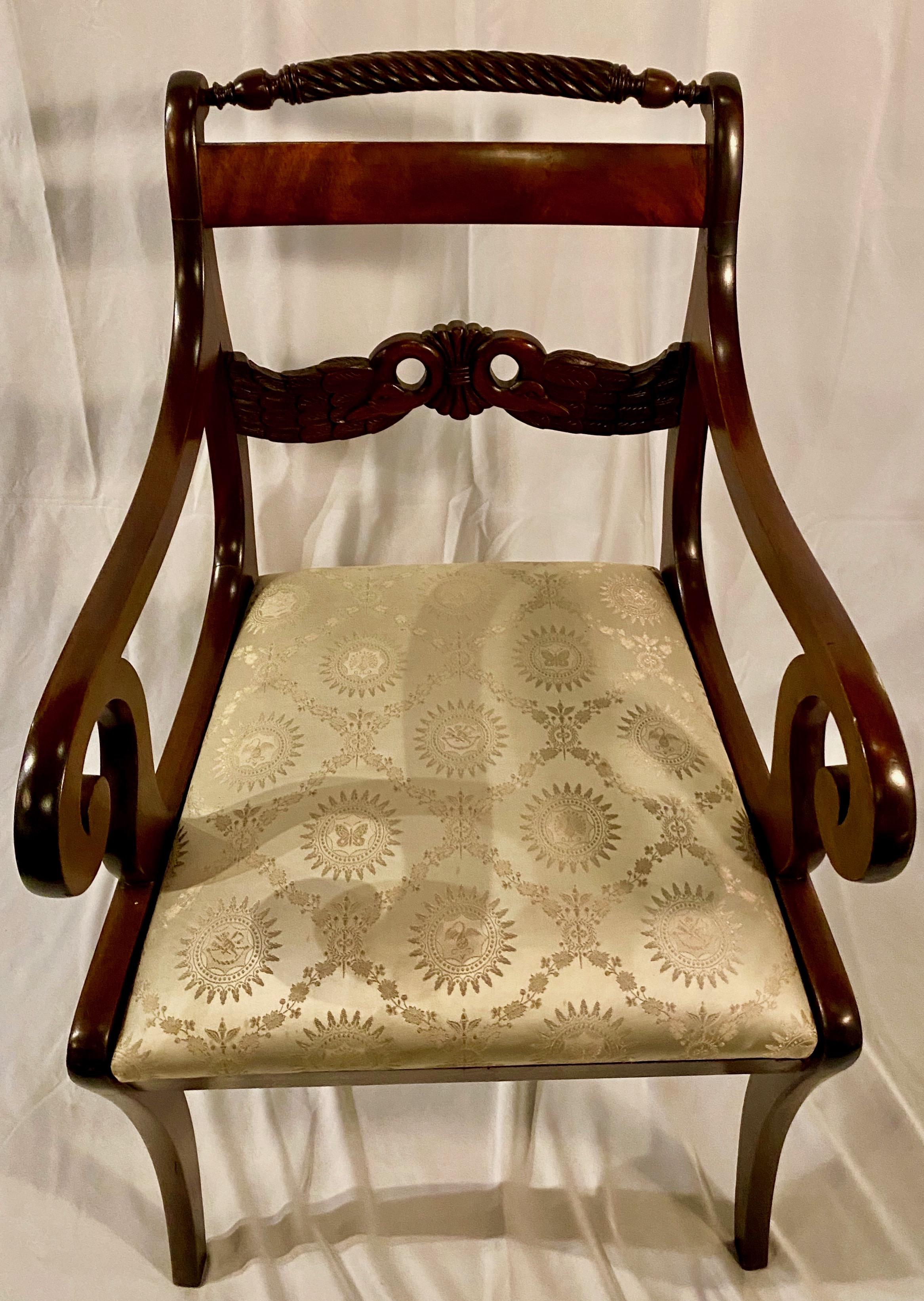 Antique Federal Design Mahogany Desk Chair, circa 1890 In Good Condition In New Orleans, LA