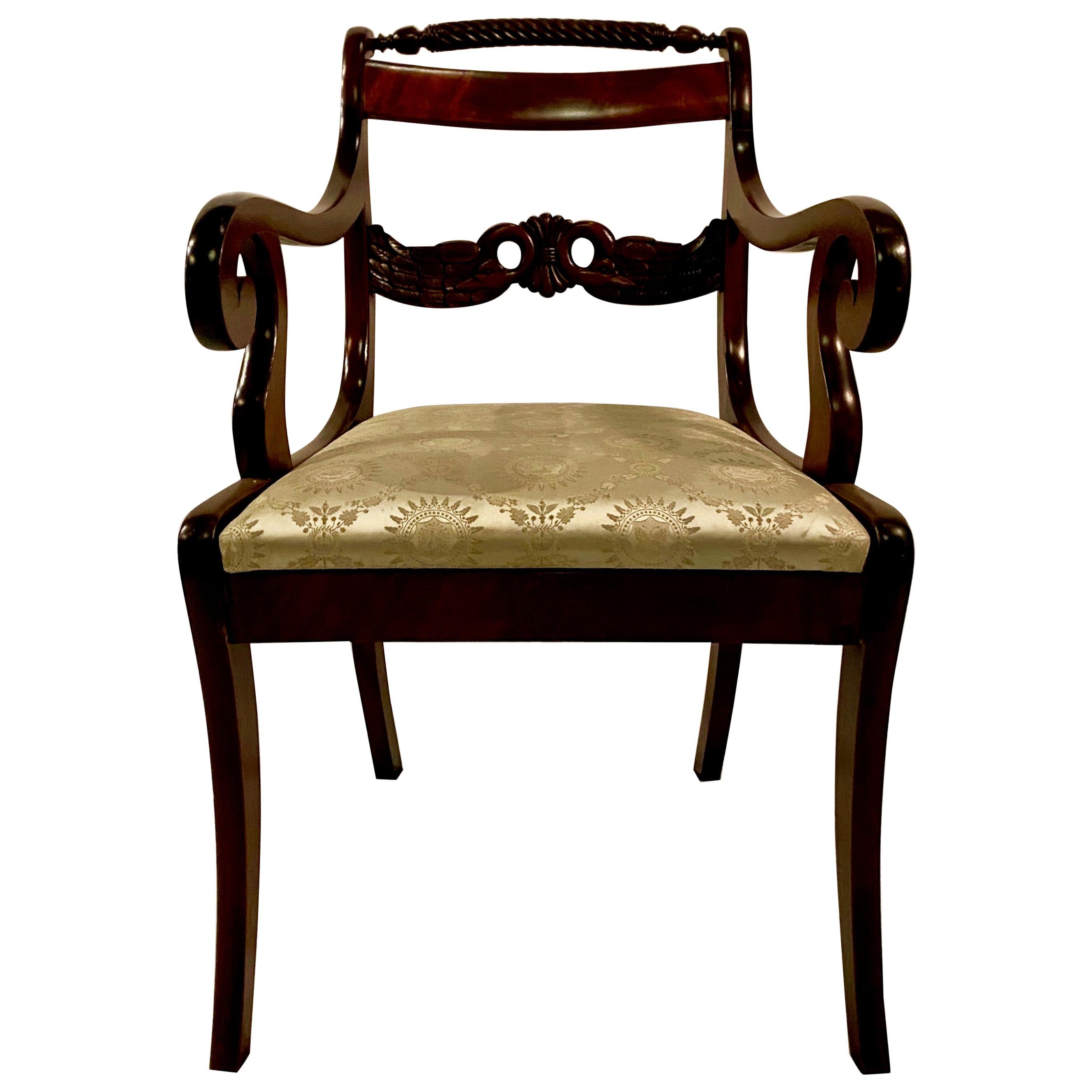 Antique Federal Design Mahogany Desk Chair, circa 1890