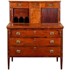 Antique Federal Drop Front Tambour Desk