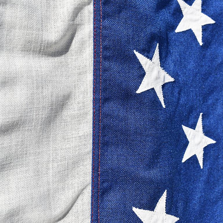 Antike Federal Eagle American 50 Star Flagge mit Messing- Adlerstange, 19. Jahrhundert im Zustand „Gut“ im Angebot in Oklahoma City, OK