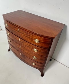Antique Federal Era Bow Front Chest of Drawers, Circa 1820