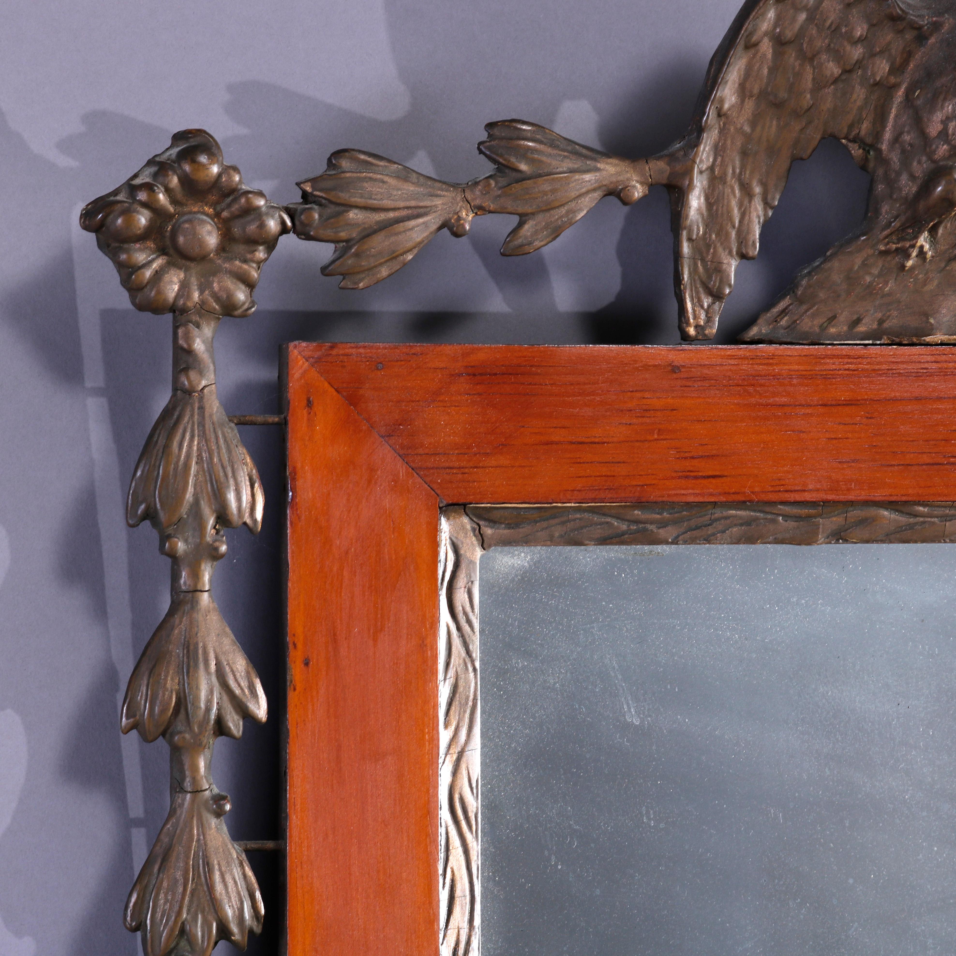 Antique Federal Figural Eagle Giltwood Wall Mirror circa 1840 For Sale 1