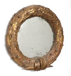 Antique Federal Gilt Mirror 28" Early 19th Century Looking Glass Great Patina