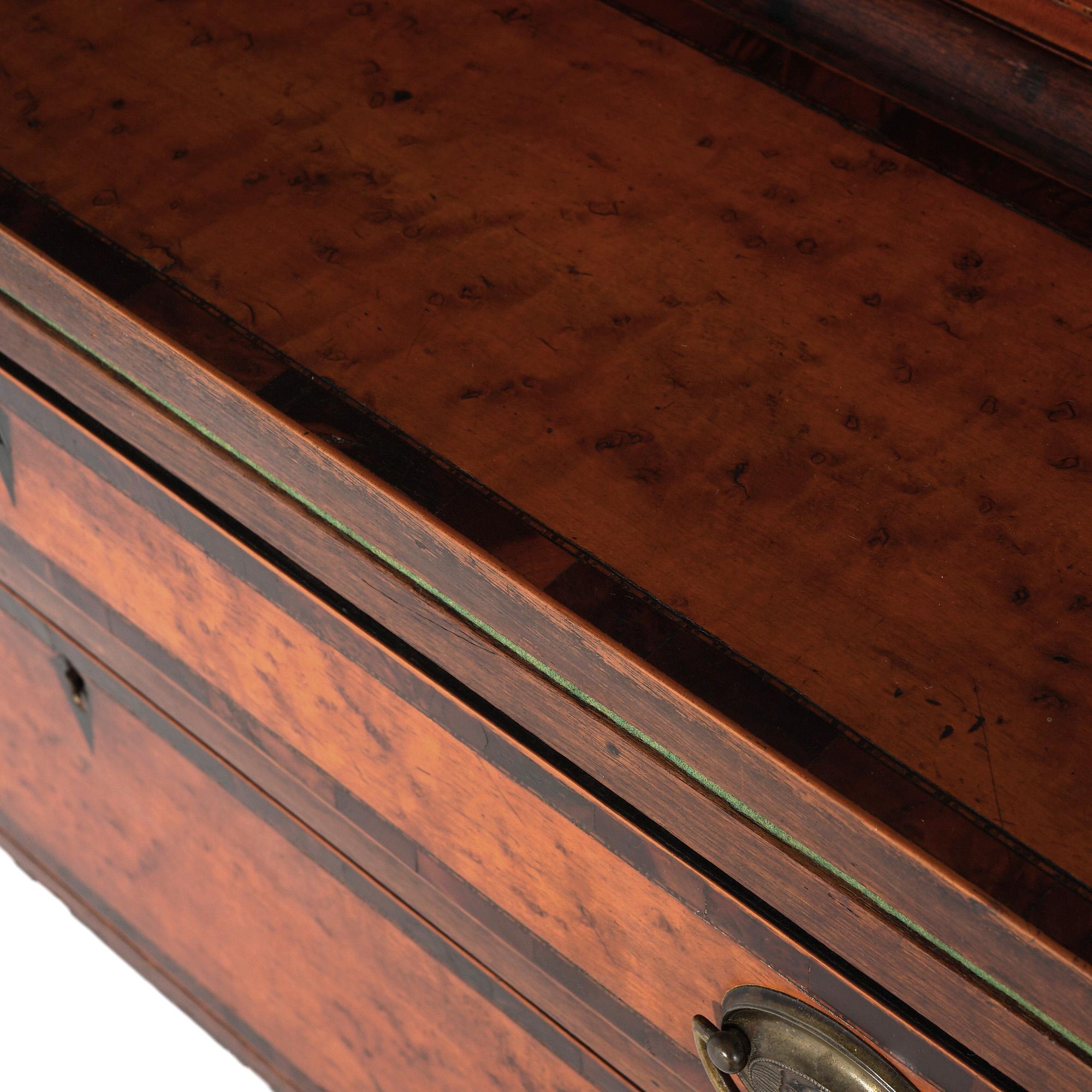 Antique Federal Hepplewhite Birdseye Maple & Mahogany Secretary Desk C1840 For Sale 12