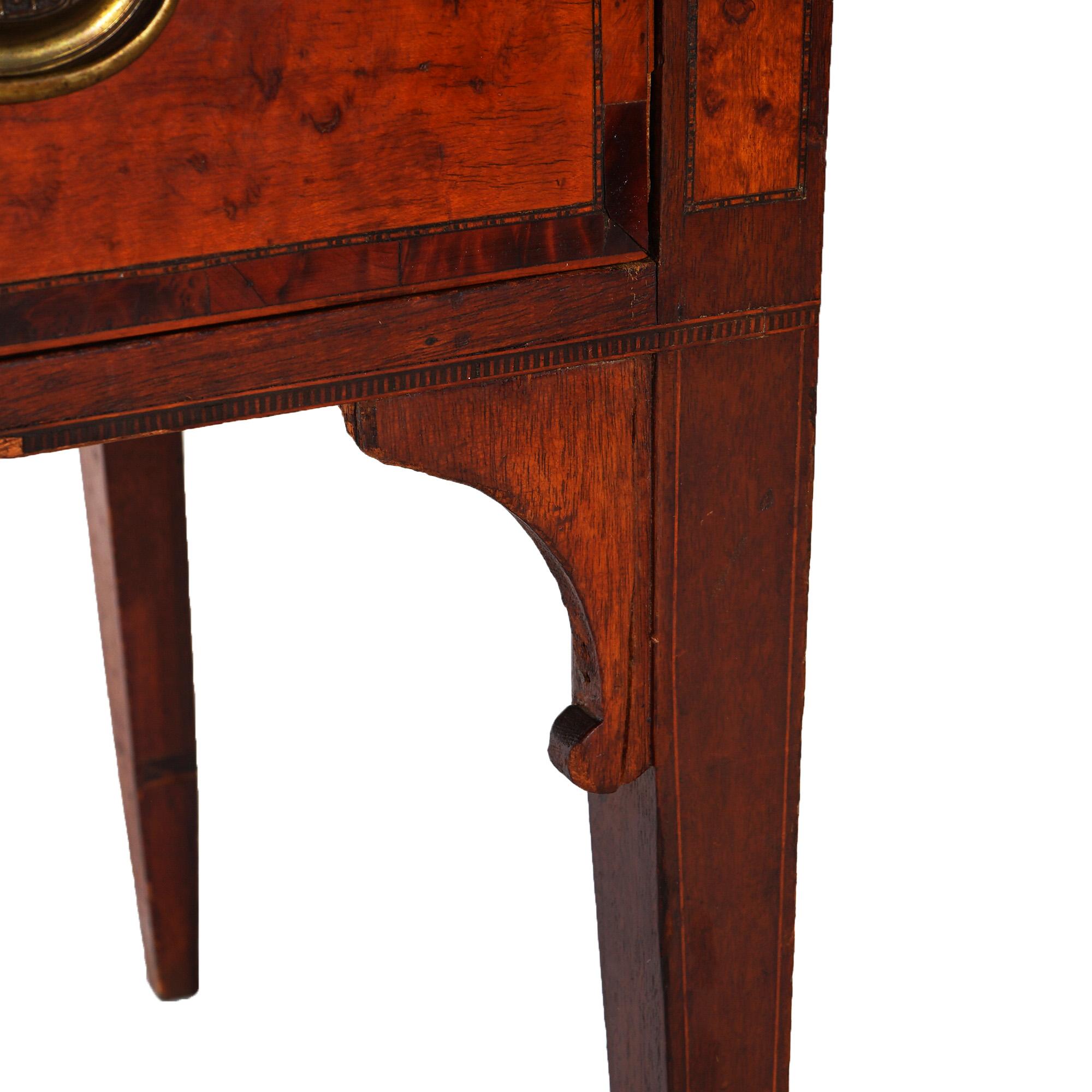 Antique Federal Hepplewhite Birdseye Maple & Mahogany Secretary Desk C1840 For Sale 13