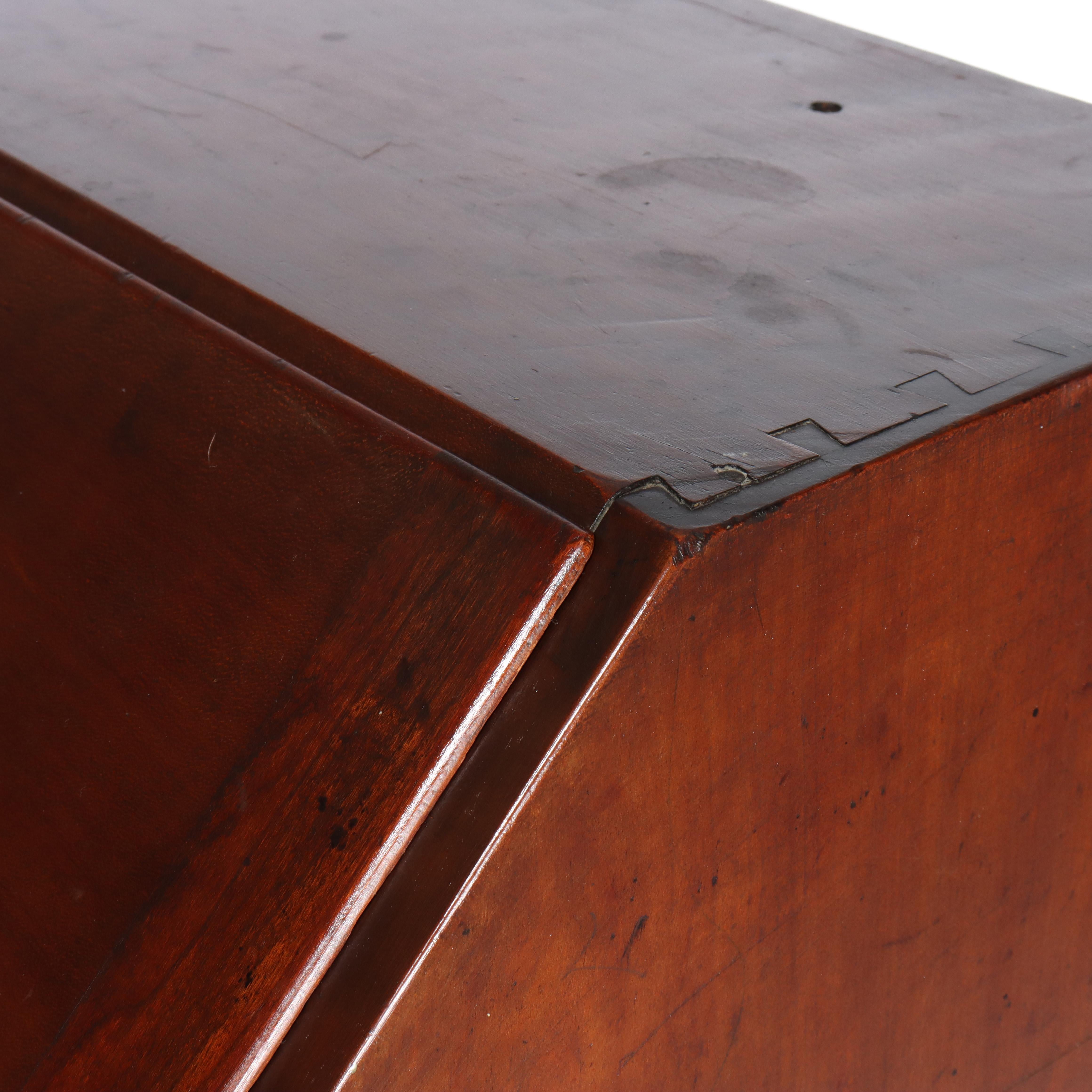 Antique Federal Hepplewhite Mahogany Three Drawer Drop Front Desk C1820 For Sale 2