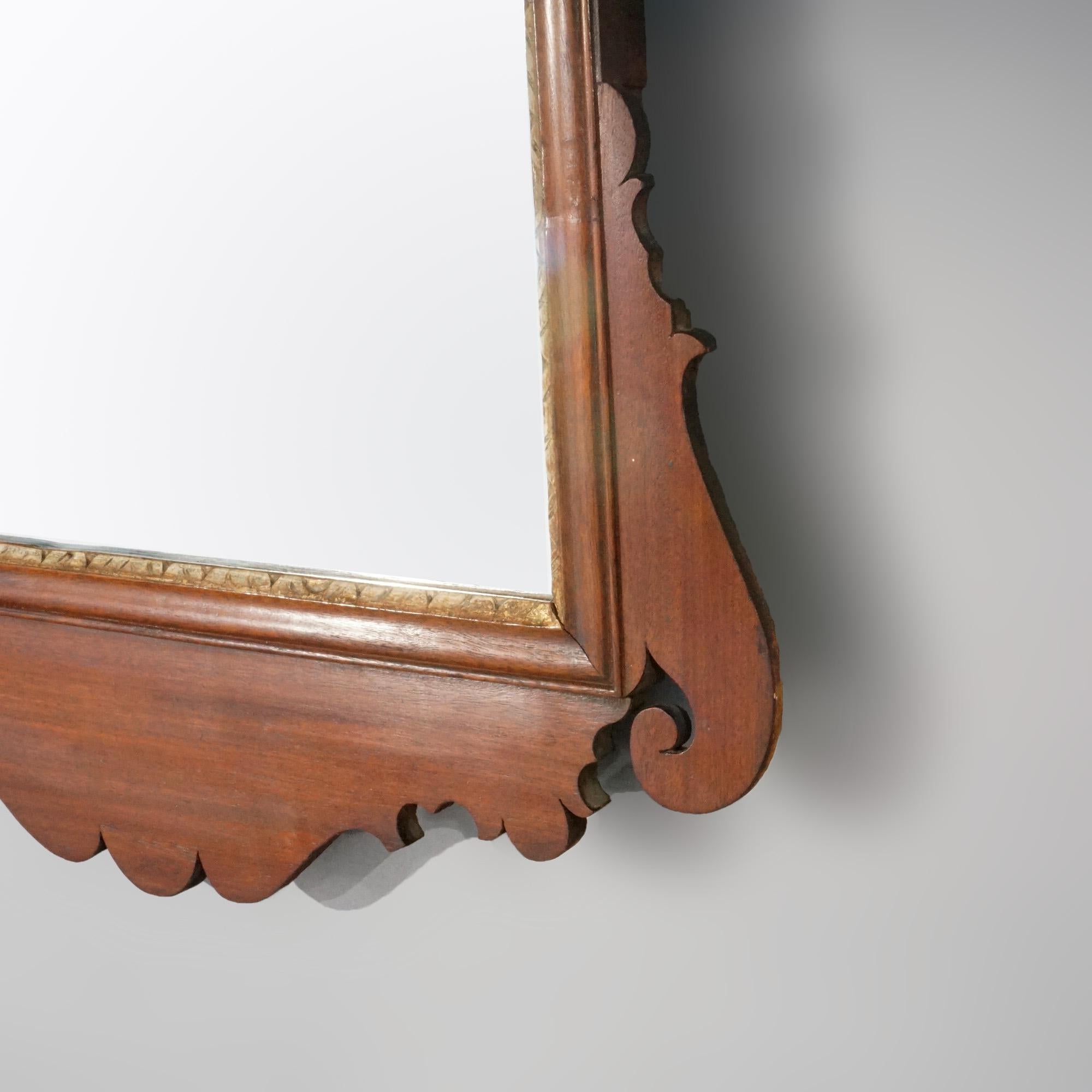 Antique Federal Mahogany Figural Wall Mirror with Gilt Eagle, 19th Century For Sale 5