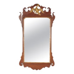 Antique Federal Mahogany Figural Wall Mirror with Gilt Eagle, 19th Century