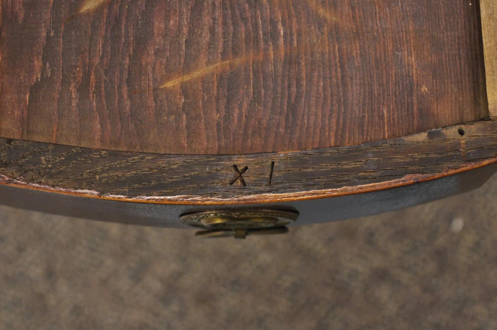 Antique Federal Mahogany Satinwood Inlay Narrow Dropleaf Pembroke Side Table en vente 1