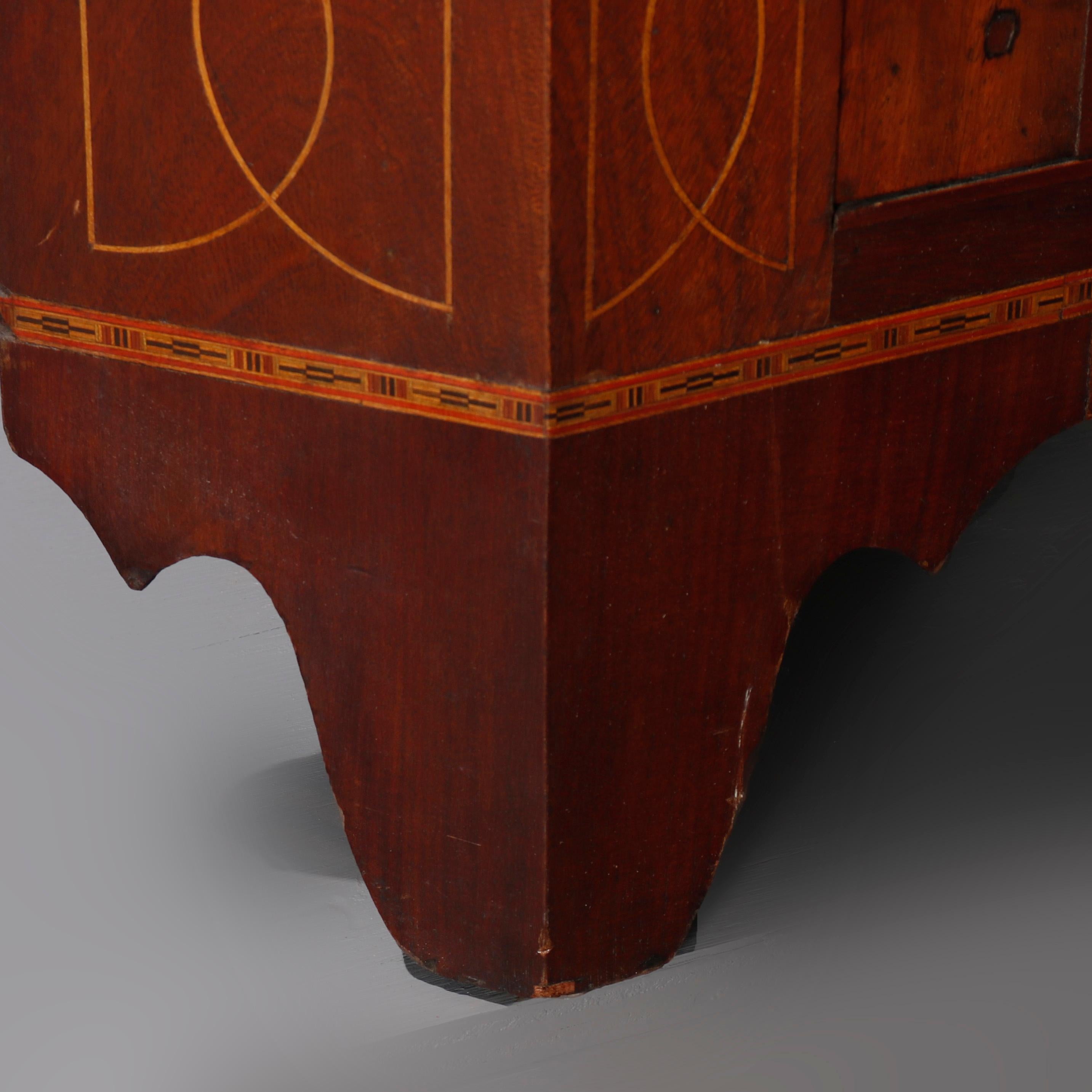 Federal Mahogany with Satinwood Inlay and Banding Corner Cabinet, 20th Century 4