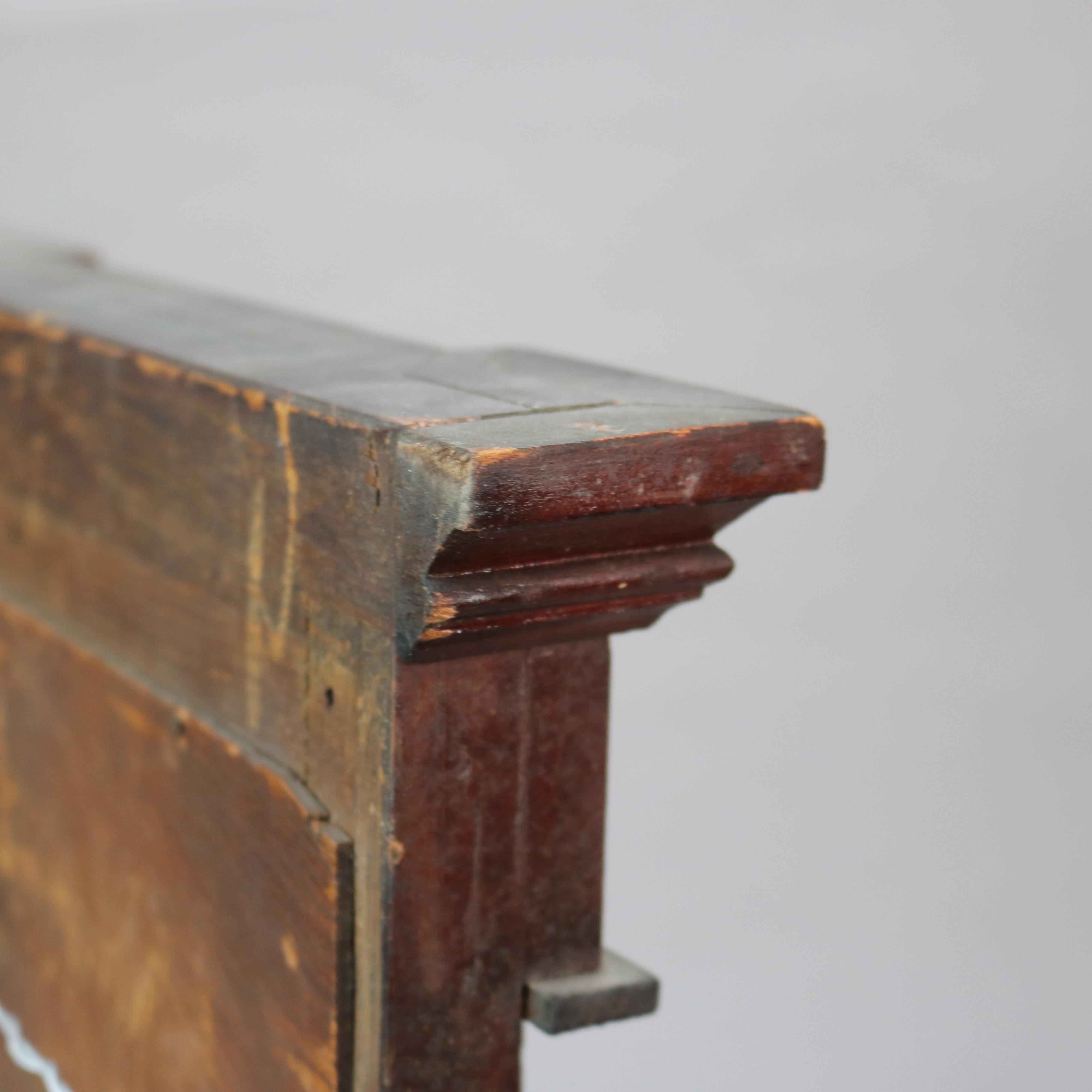 Miroir fédéral ancien avec panneau églomisé peint à la main représentant une scène de palais C1850 en vente 5
