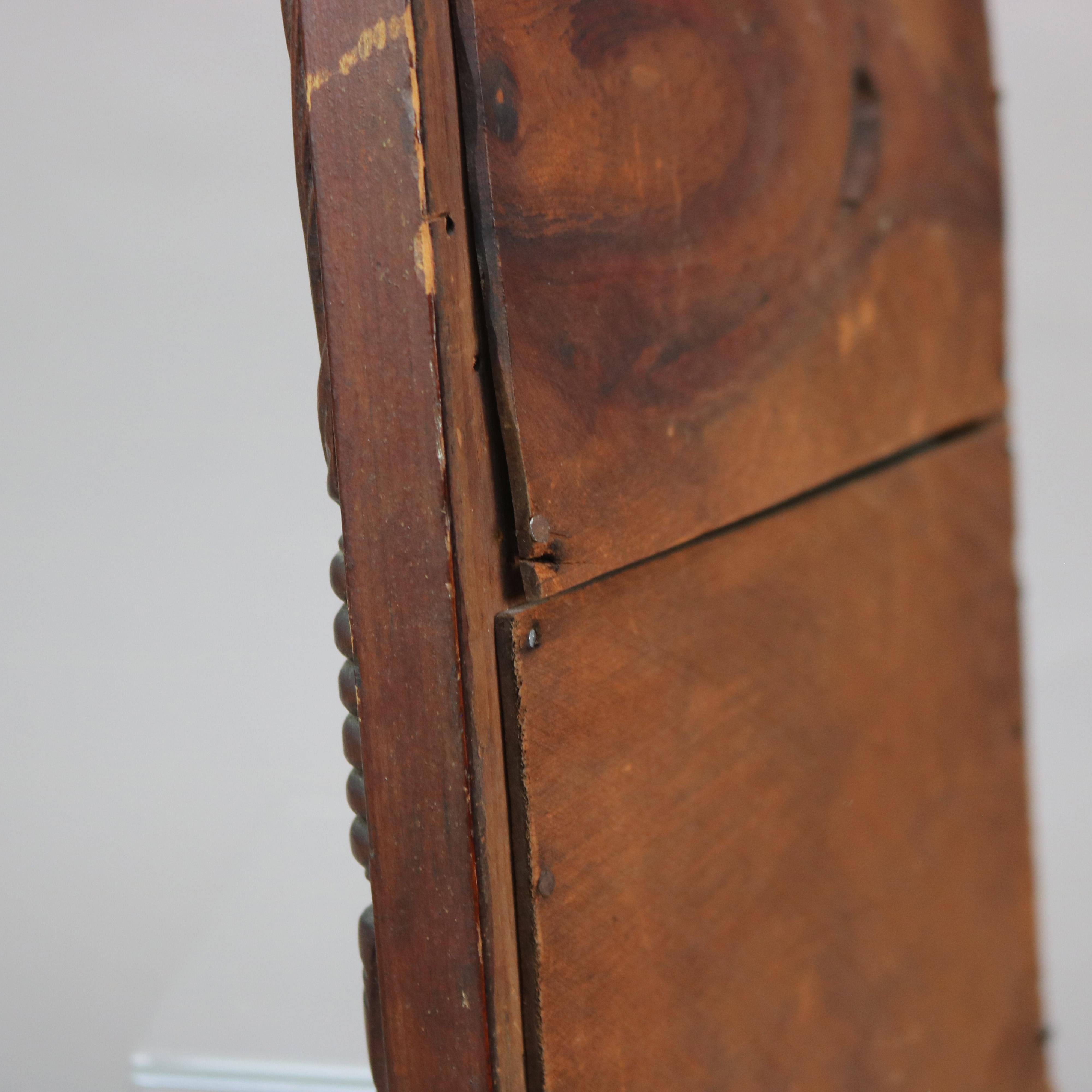 Miroir fédéral ancien avec panneau églomisé peint à la main représentant une scène de palais C1850 en vente 1
