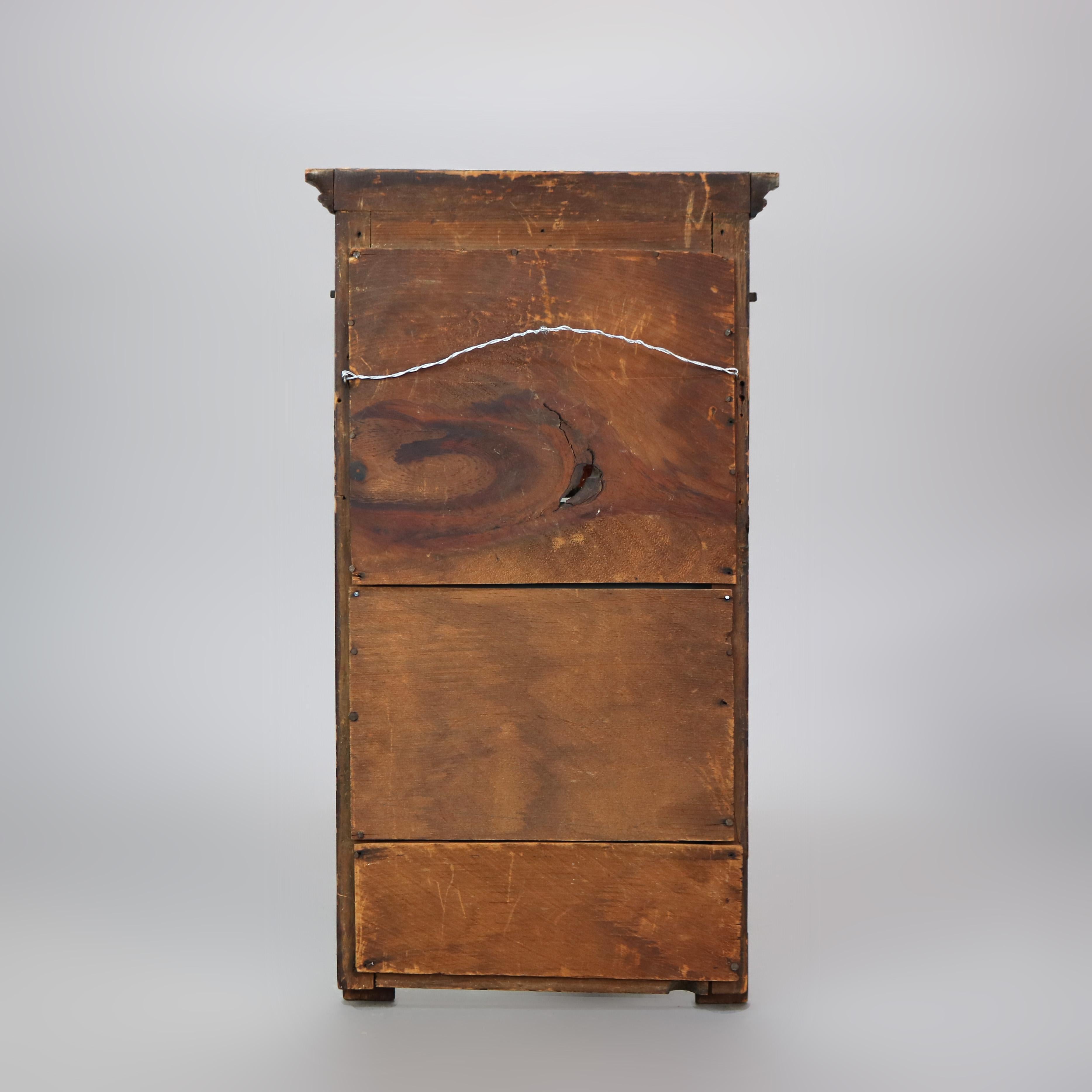 Miroir fédéral ancien avec panneau églomisé peint à la main représentant une scène de palais C1850 en vente 3