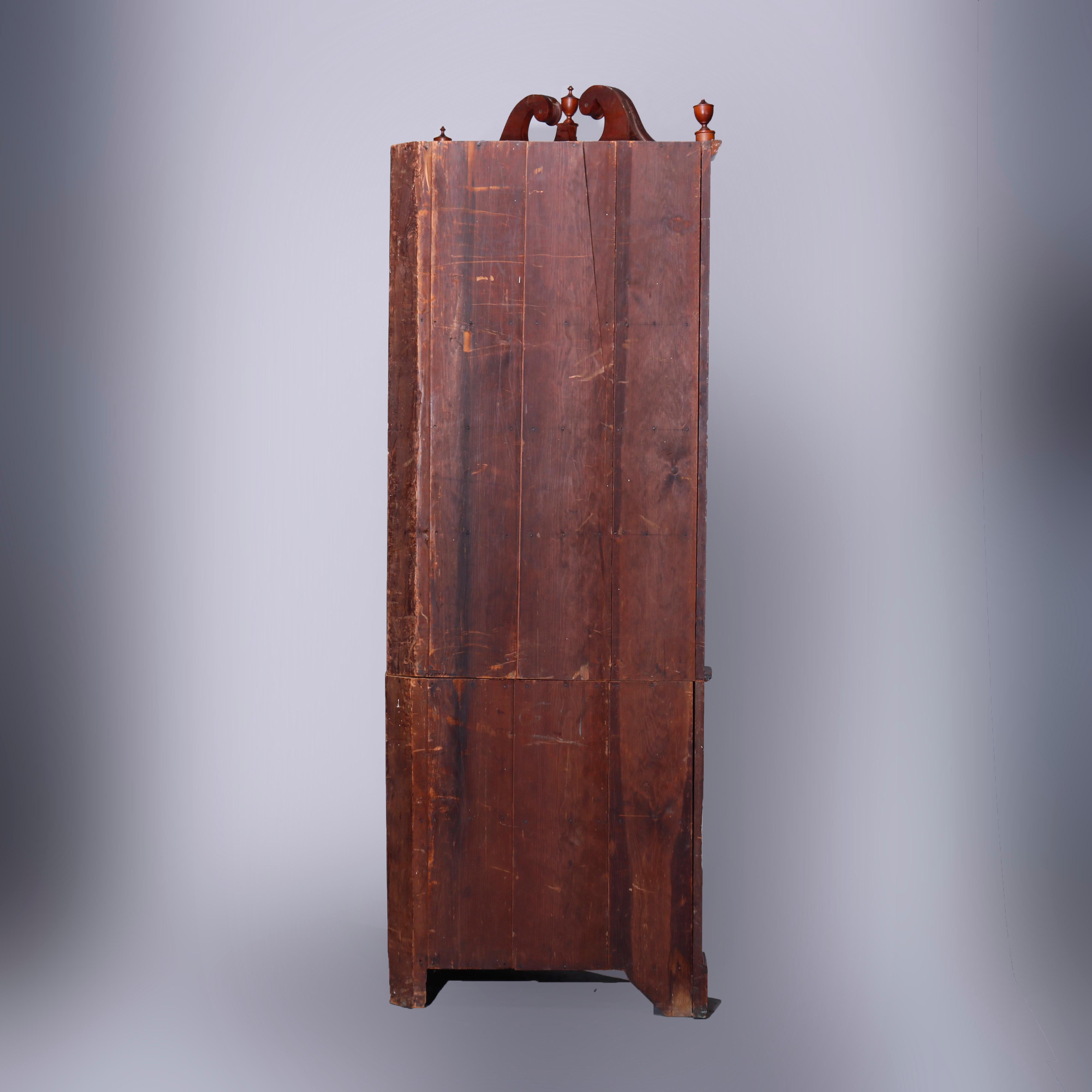 Antique Federal Pennsylvania Cherry Two-Piece Mullioned Corner Cabinet, c1830 6