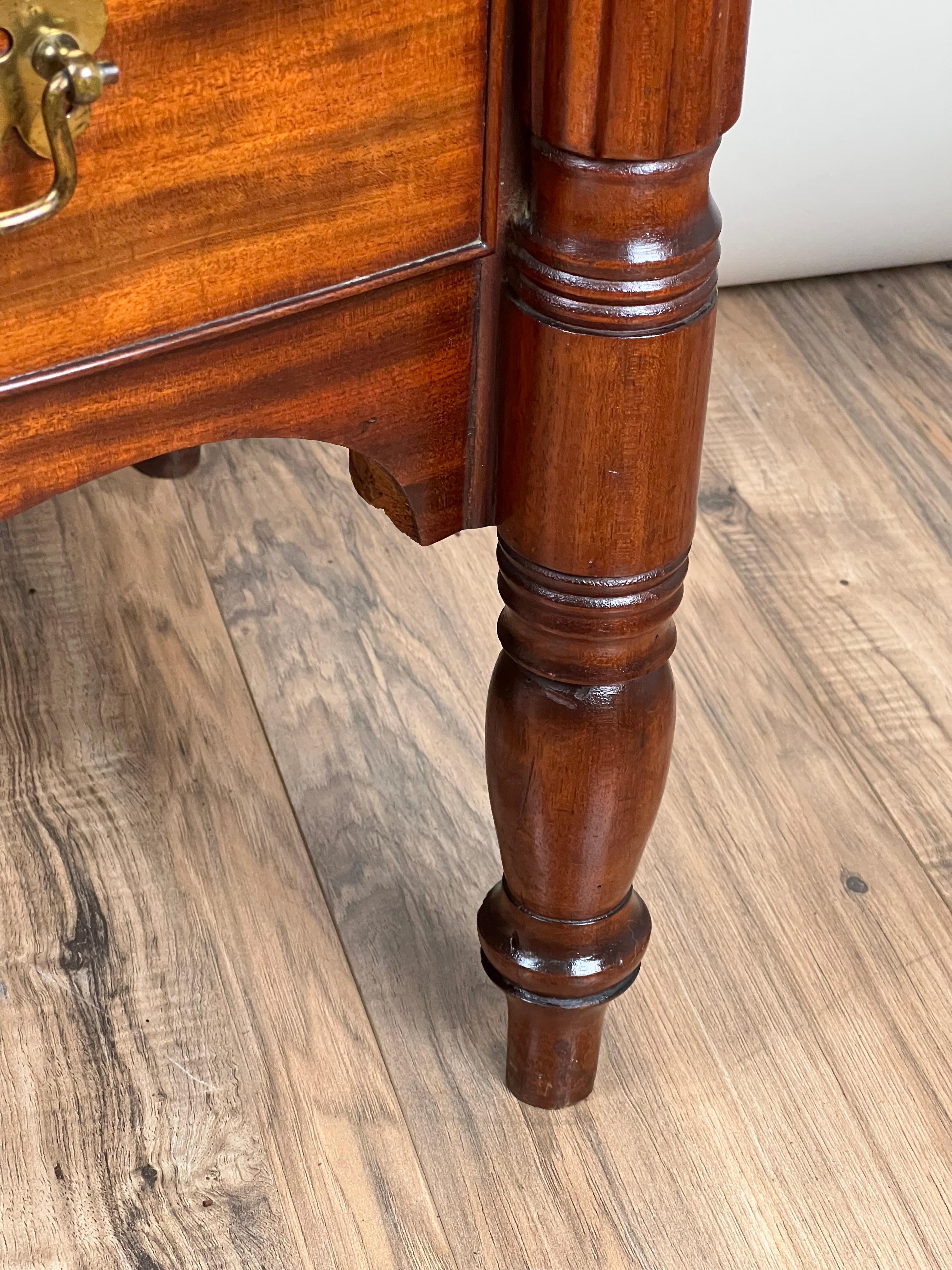 Mid-19th Century Antique Federal Period Sheraton Mahogany Bow Front Chest c. 1830 For Sale