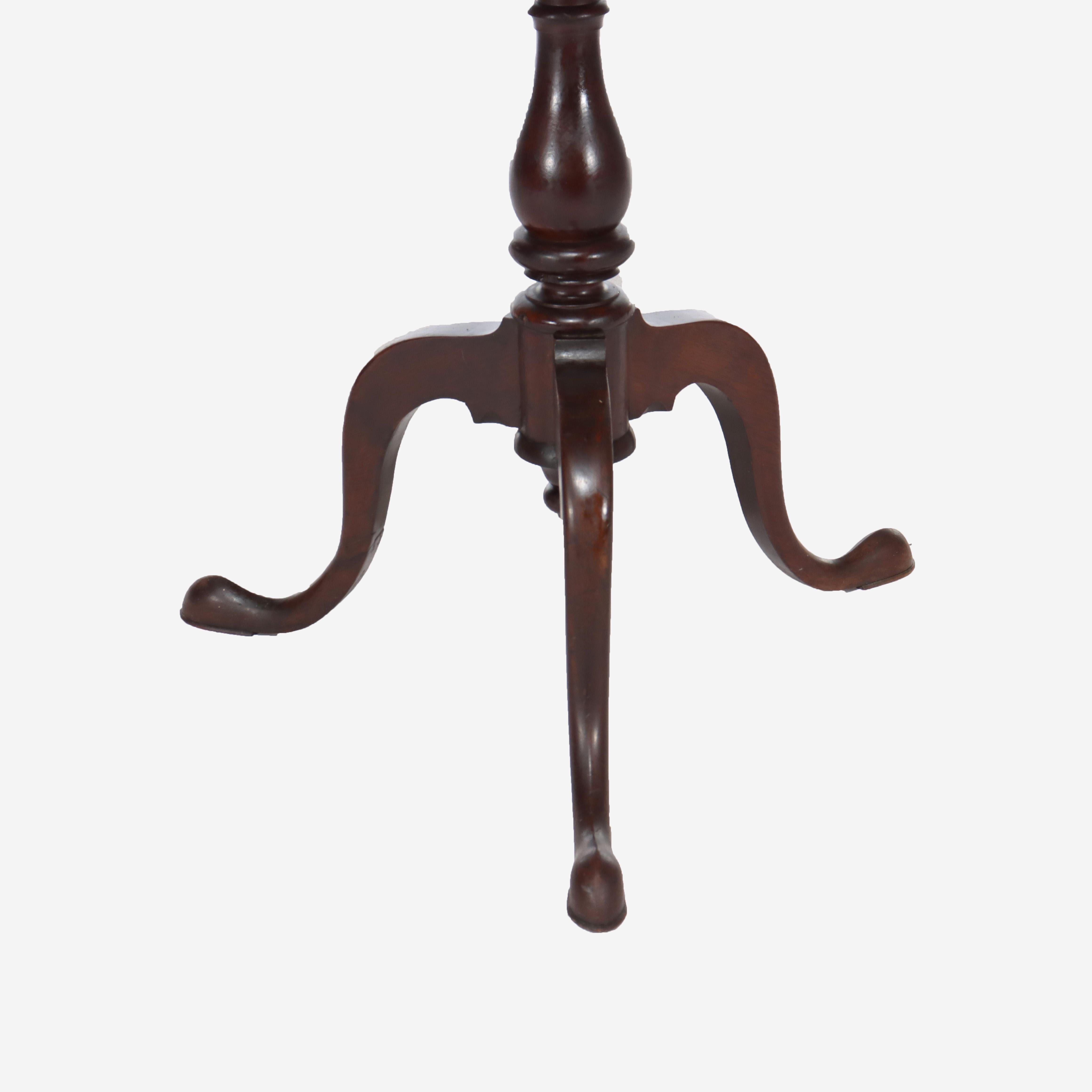 ***Reduced In-House Delivery Rates - Click on “Ask Seller” to Request a Quote***
Antique Federal Queen Anne Style Cherry Candle Stand 19thC.   
Measures - 28.25