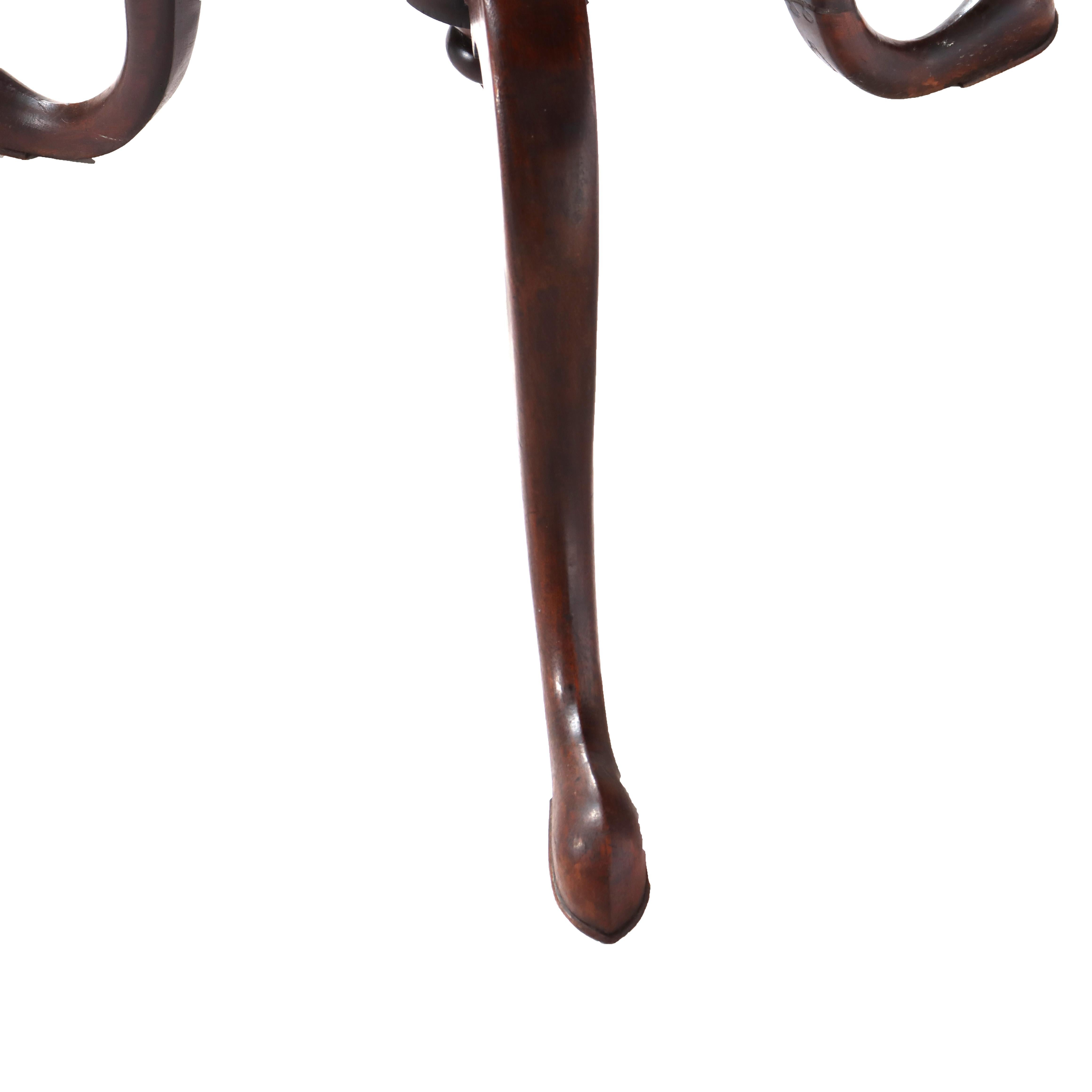19th Century Antique Federal Queen Anne Cherry Candle Stand 19thC For Sale