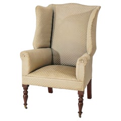 Antique Federal Sheraton Mahogany Wing Arm Chair circa 1820
