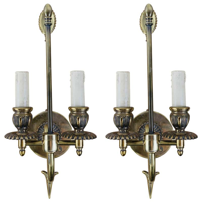 1970's Georgian Art Lighting Wall Lanterns or Sconces, a Pair at ...