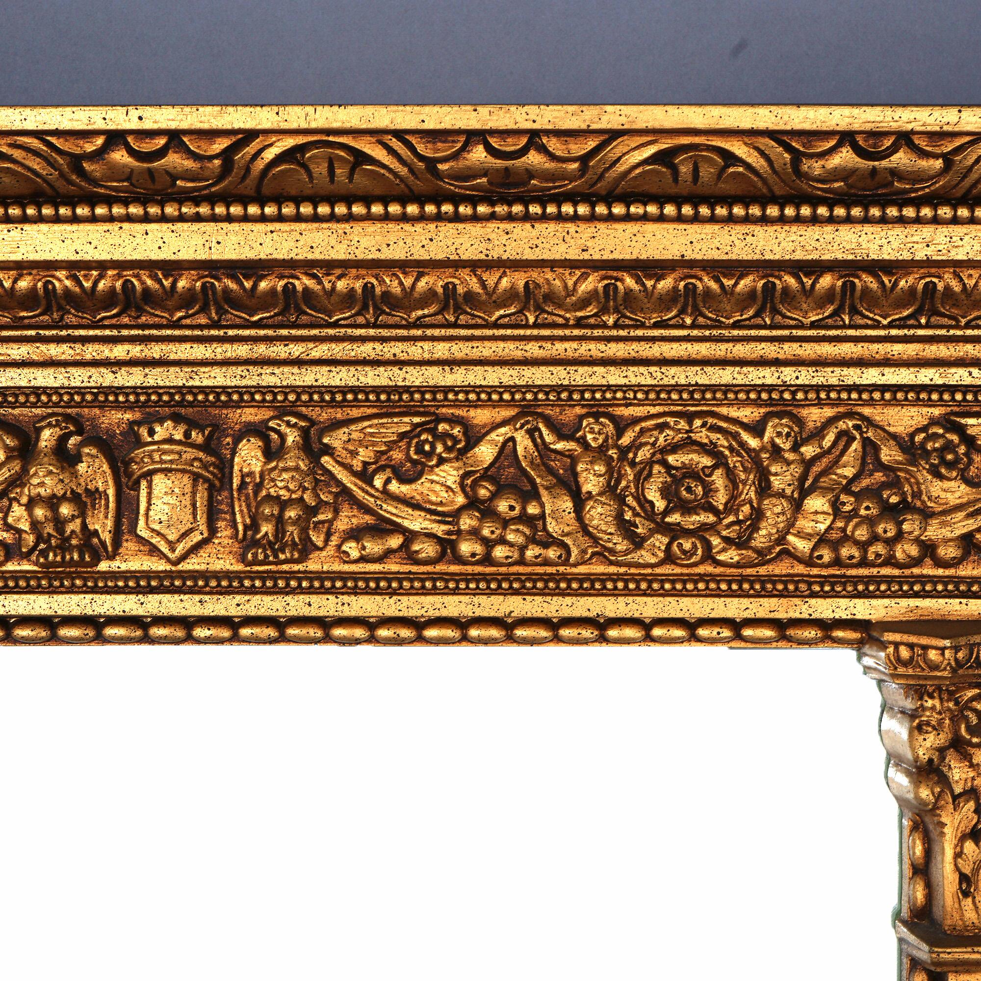 Antique Federal Style Giltwood Wall Mirror with Eagles, Caryatids & Masks, c1920 For Sale 1