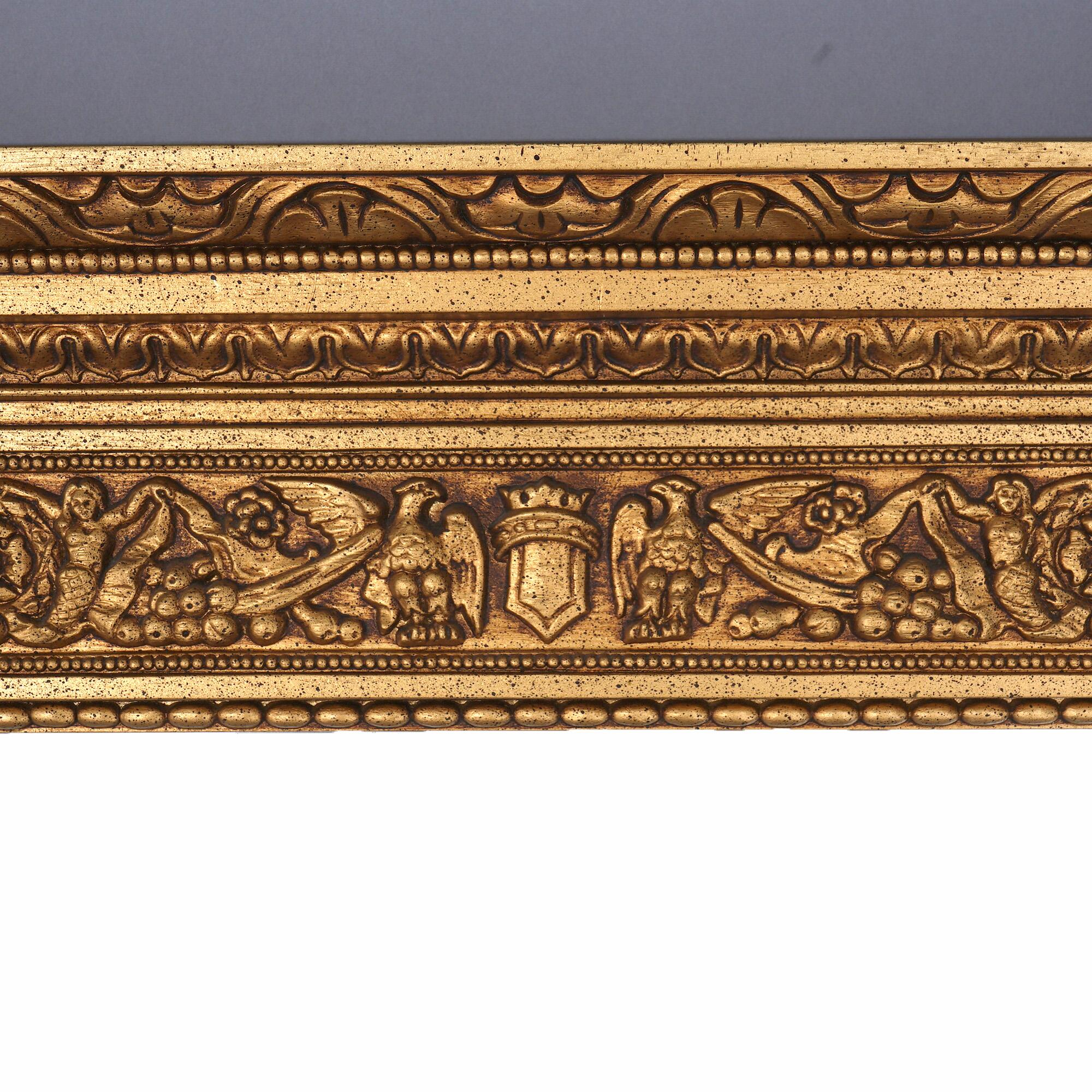 Antique Federal Style Giltwood Wall Mirror with Eagles, Caryatids & Masks, c1920 For Sale 2
