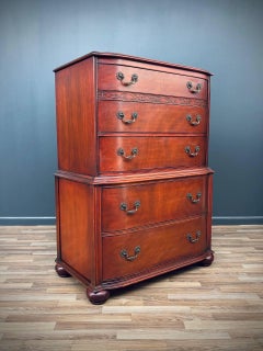 Antique Federal Style Mahogany Highboy Dresser