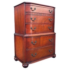 Antique Federal Style Mahogany Highboy Dresser