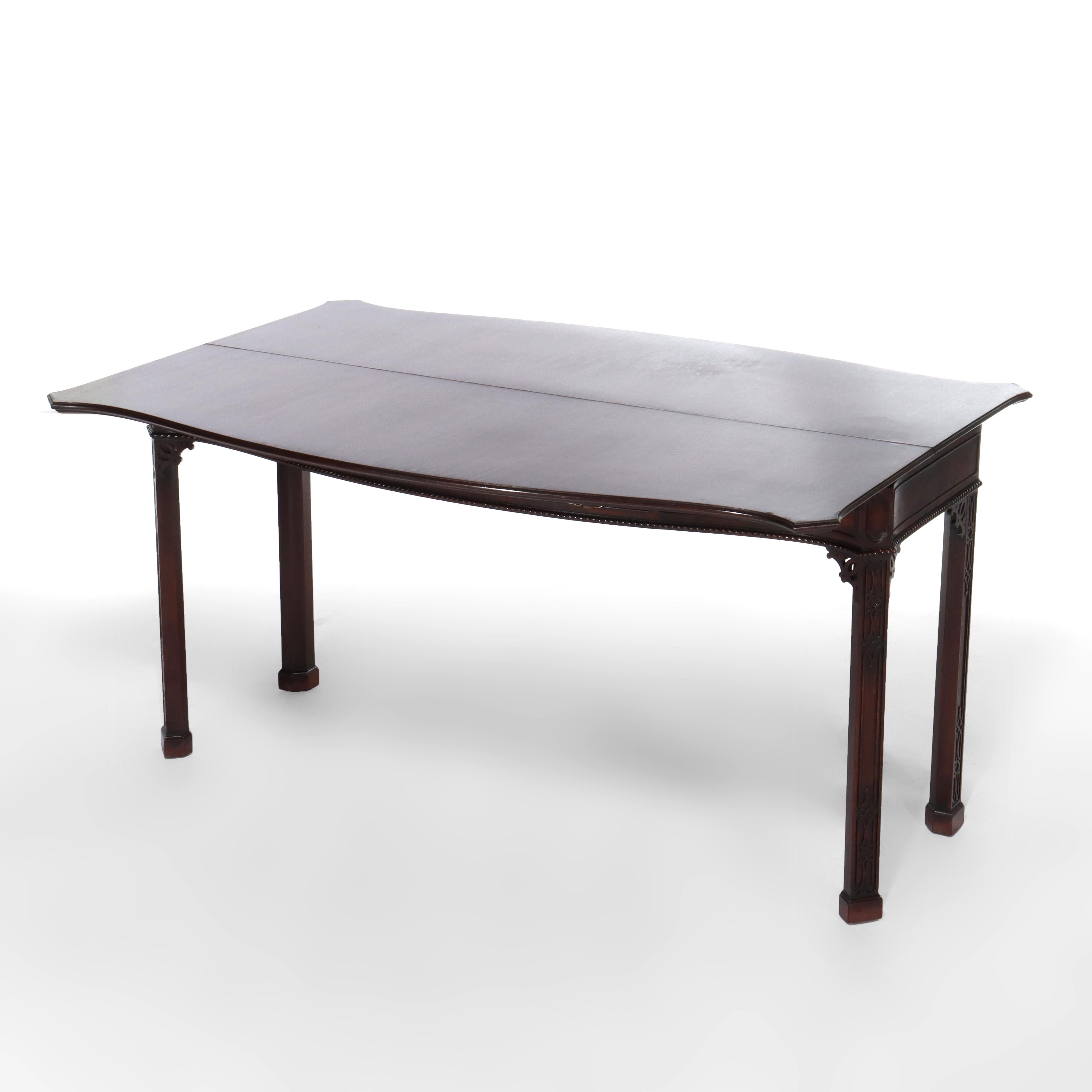 Ancienne table d'entrée à abattant en acajou de style Feder avec un seul tiroir C1930 en vente 4