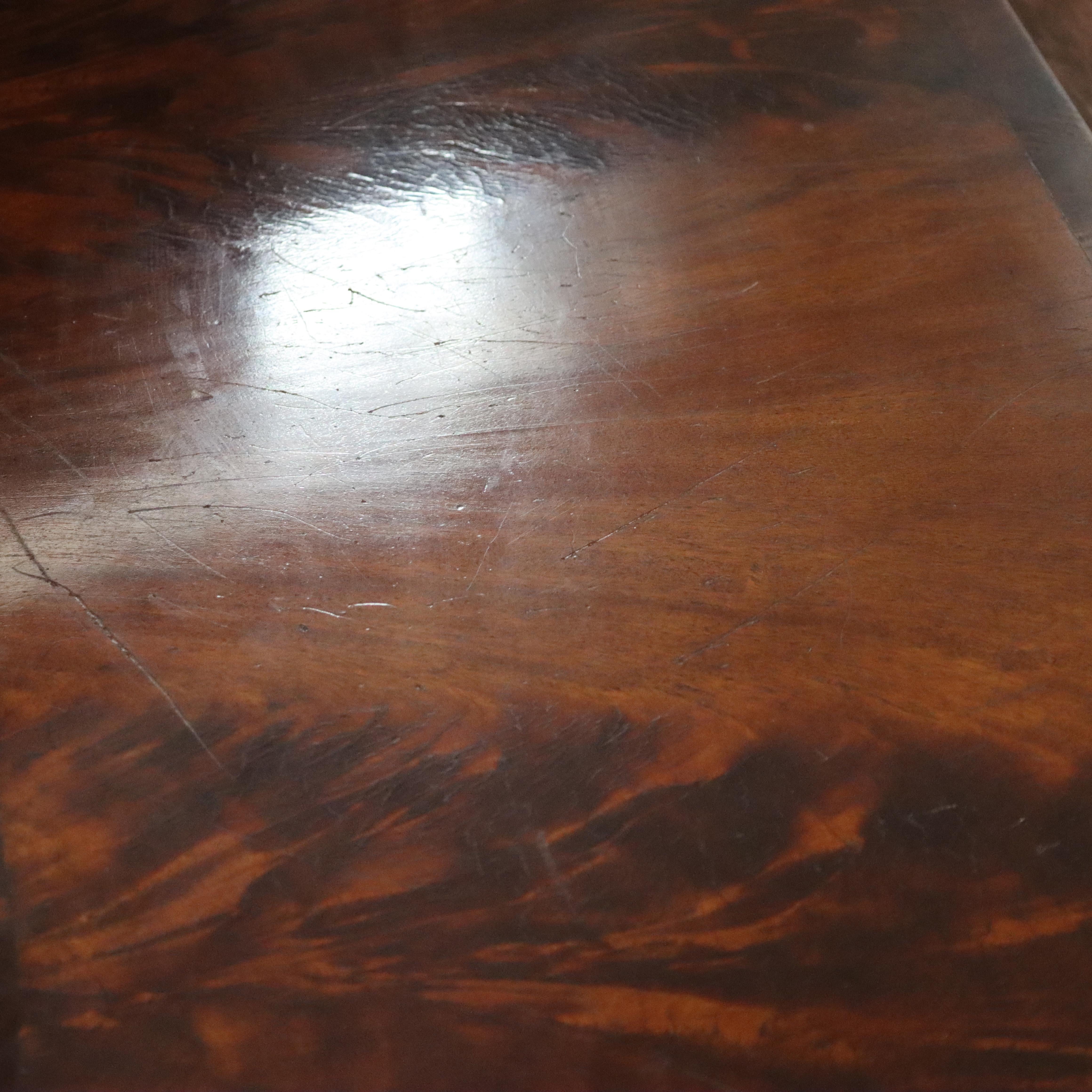 Ancienne table d'entrée à abattant en acajou de style Feder avec un seul tiroir C1930 en vente 6