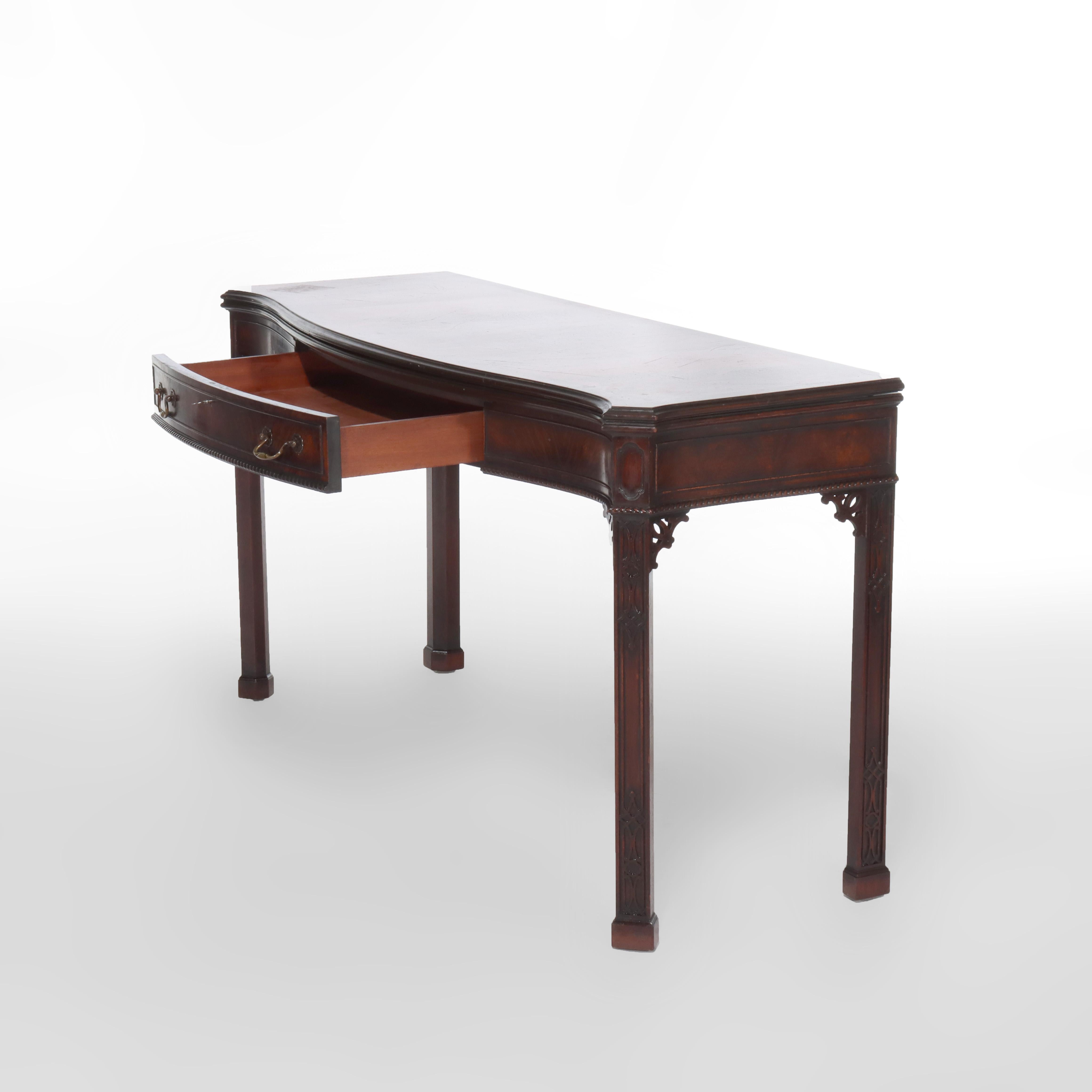 Ancienne table d'entrée à abattant en acajou de style Feder avec un seul tiroir C1930 en vente 9