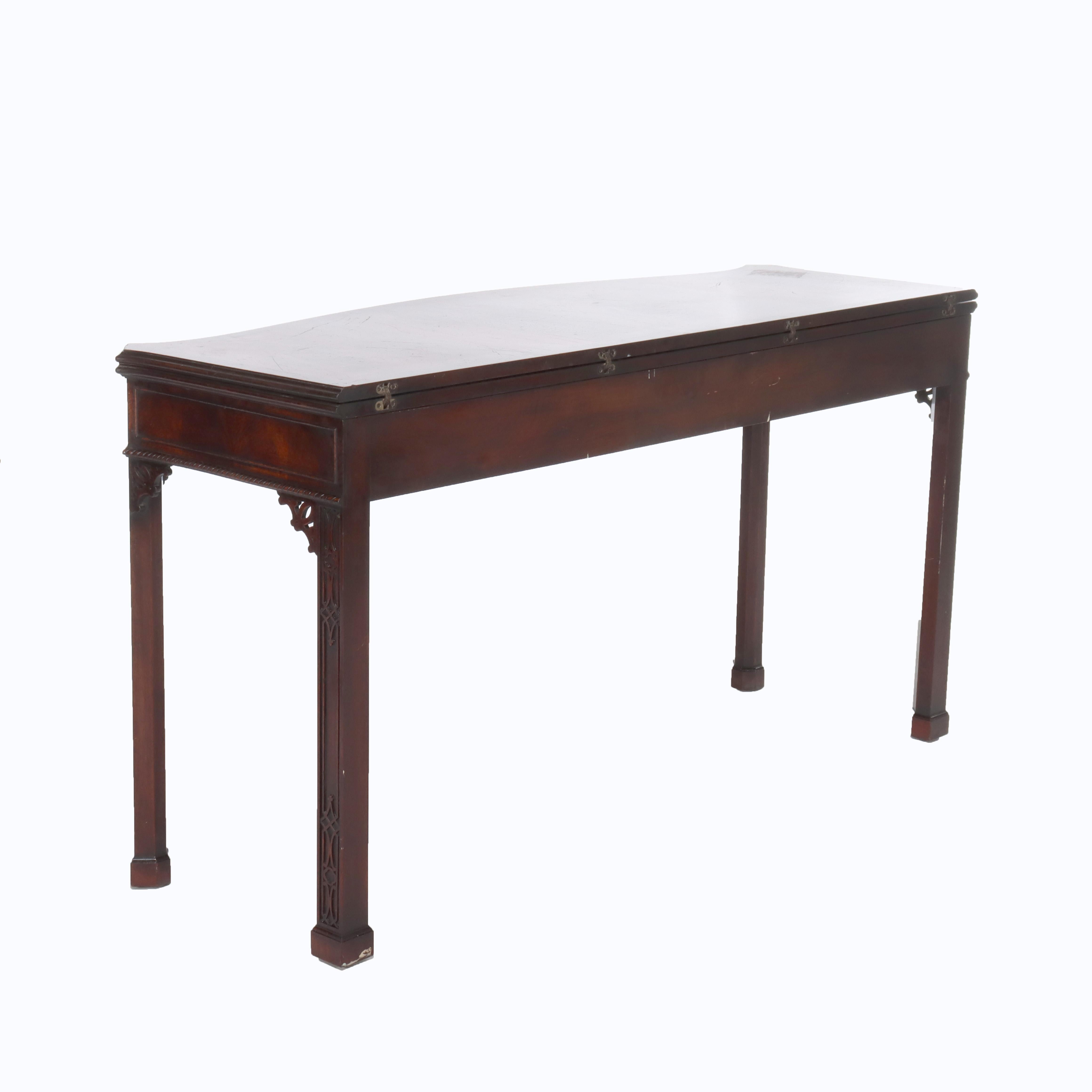 Ancienne table d'entrée à abattant en acajou de style Feder avec un seul tiroir C1930 en vente 11
