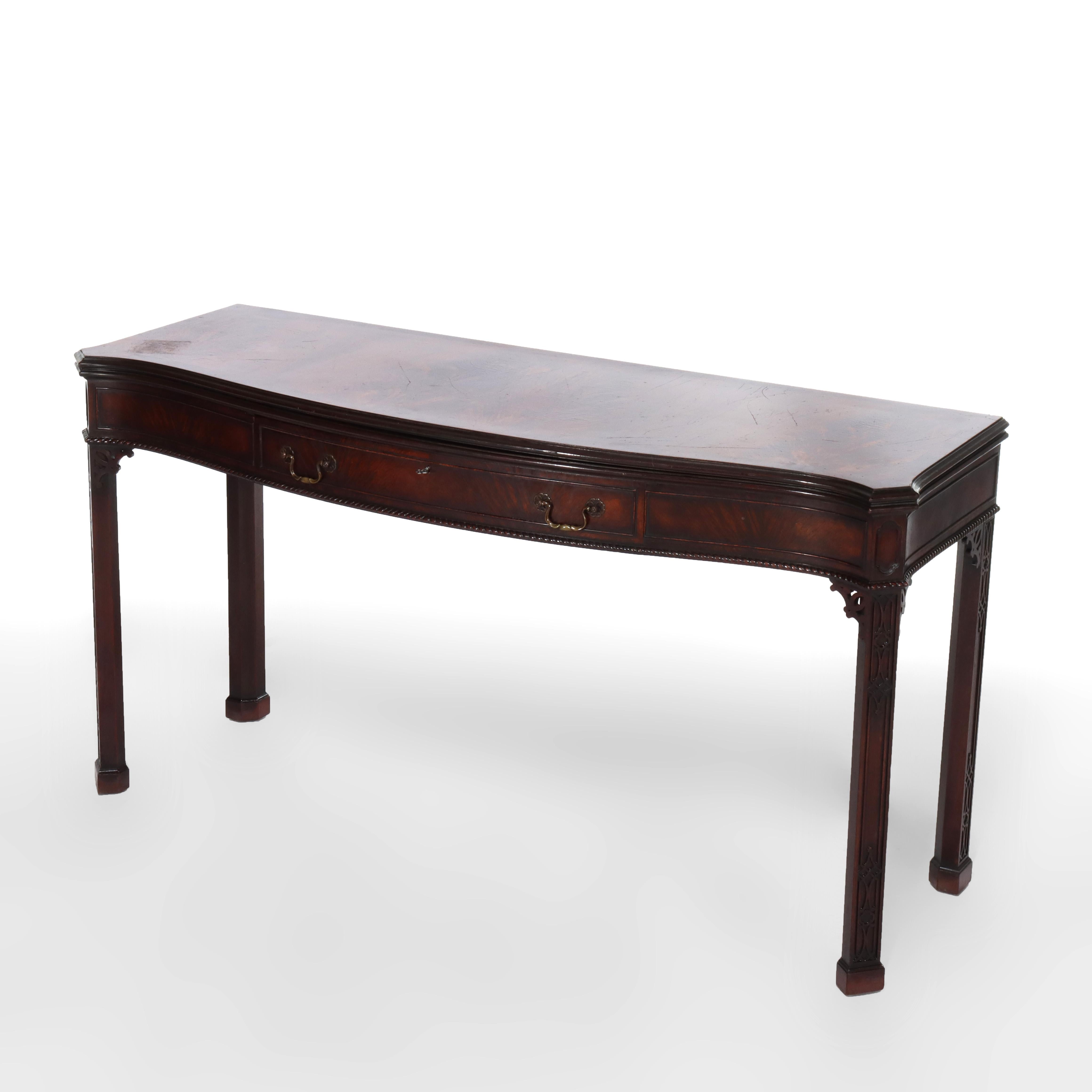 Fédéral Ancienne table d'entrée à abattant en acajou de style Feder avec un seul tiroir C1930 en vente