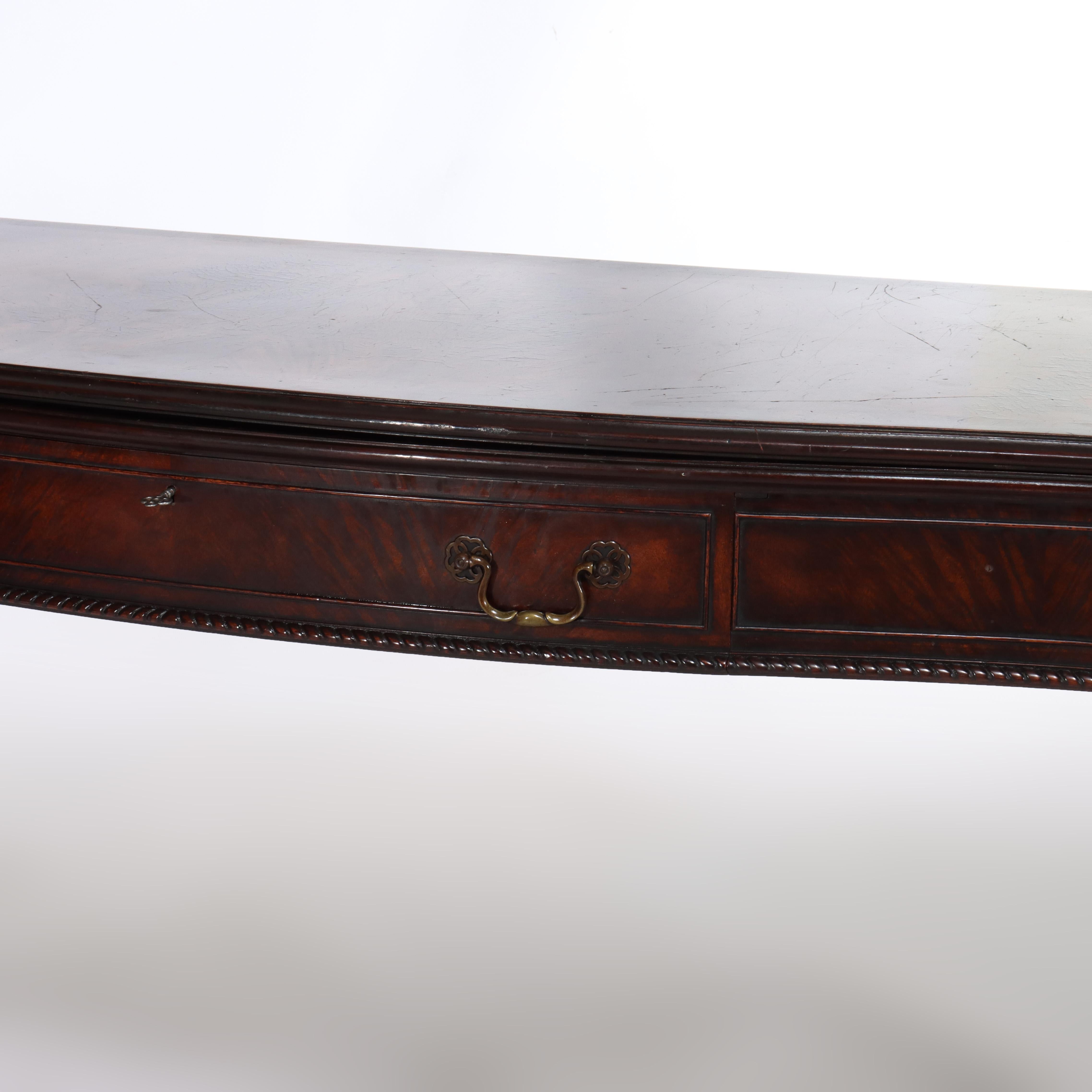 20ième siècle Ancienne table d'entrée à abattant en acajou de style Feder avec un seul tiroir C1930 en vente