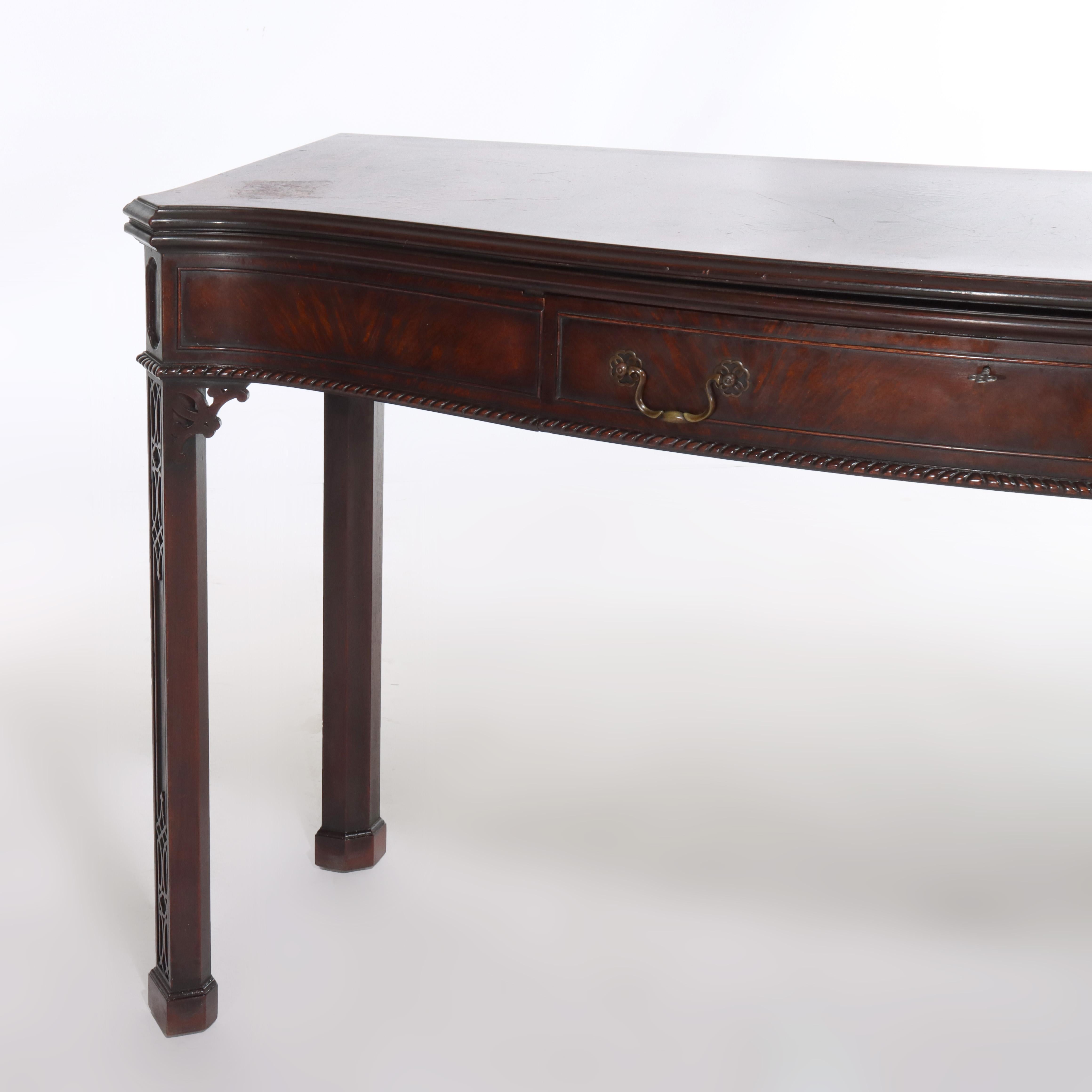 Ancienne table d'entrée à abattant en acajou de style Feder avec un seul tiroir C1930 en vente 1