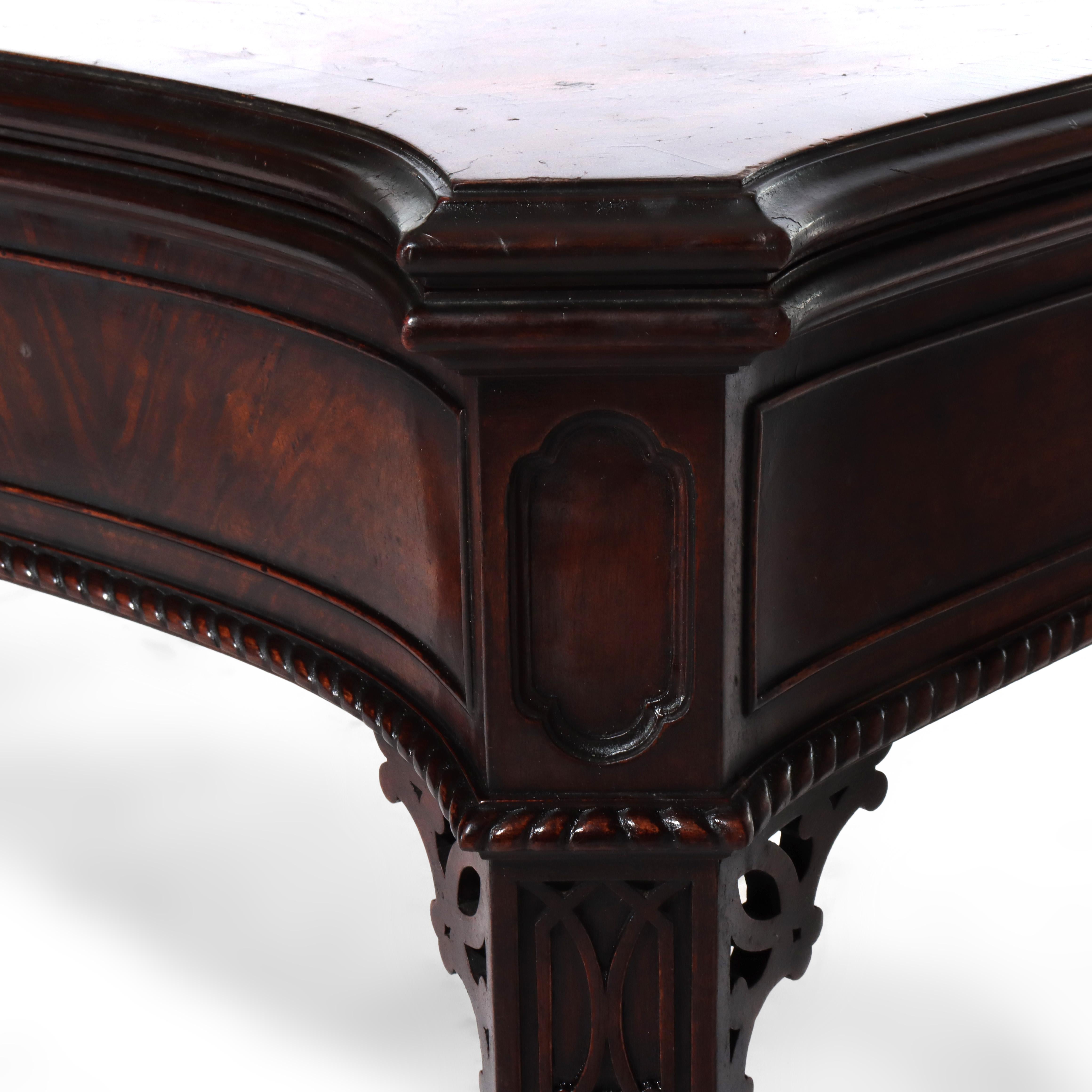 Ancienne table d'entrée à abattant en acajou de style Feder avec un seul tiroir C1930 en vente 2
