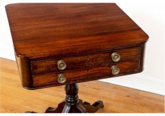 Antique Federal Style Mahogany Two Drawer Work Stand