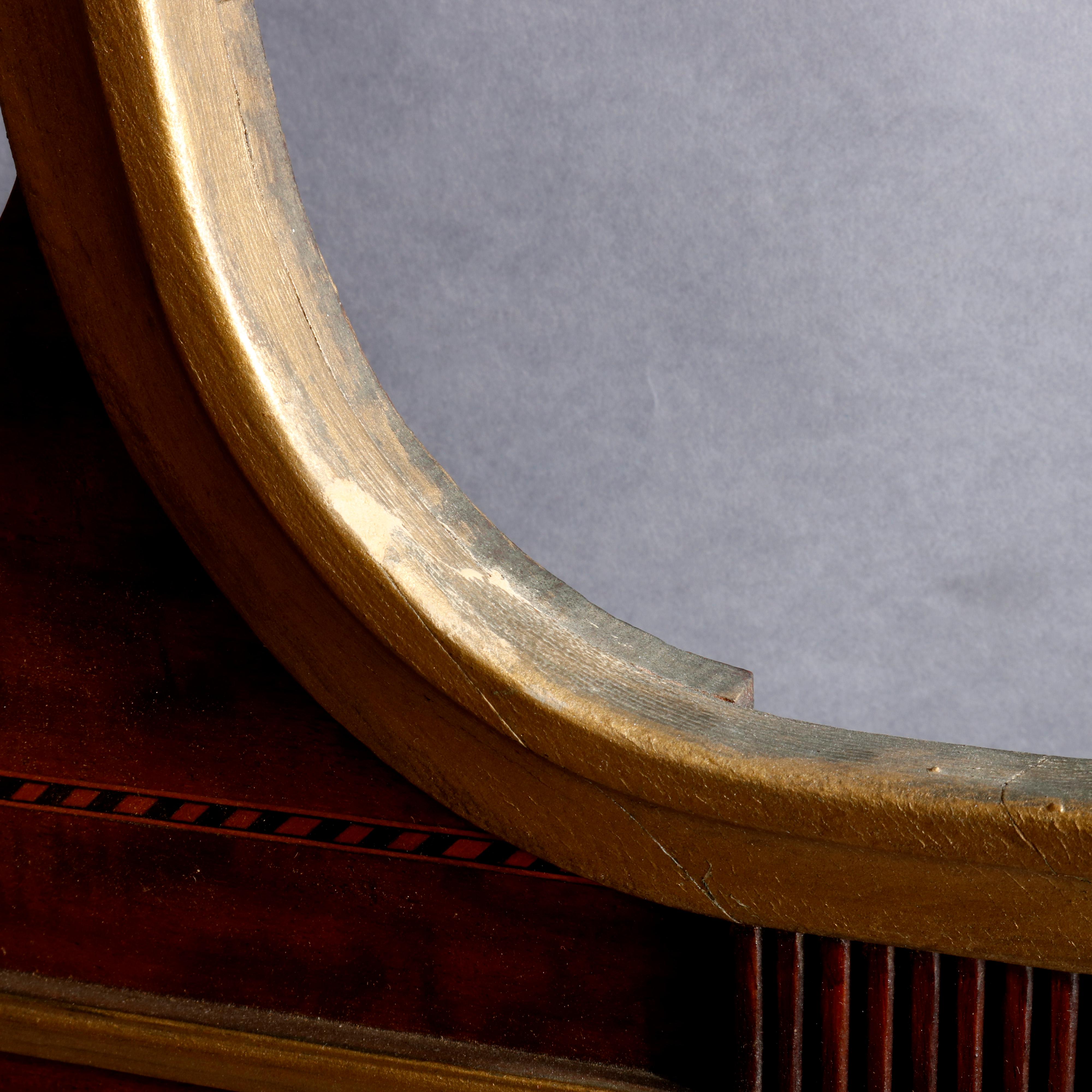 Federal Style Satinwood Inlaid Mahogany Parcel-Gilt Wall Mirror, 20th Century 6