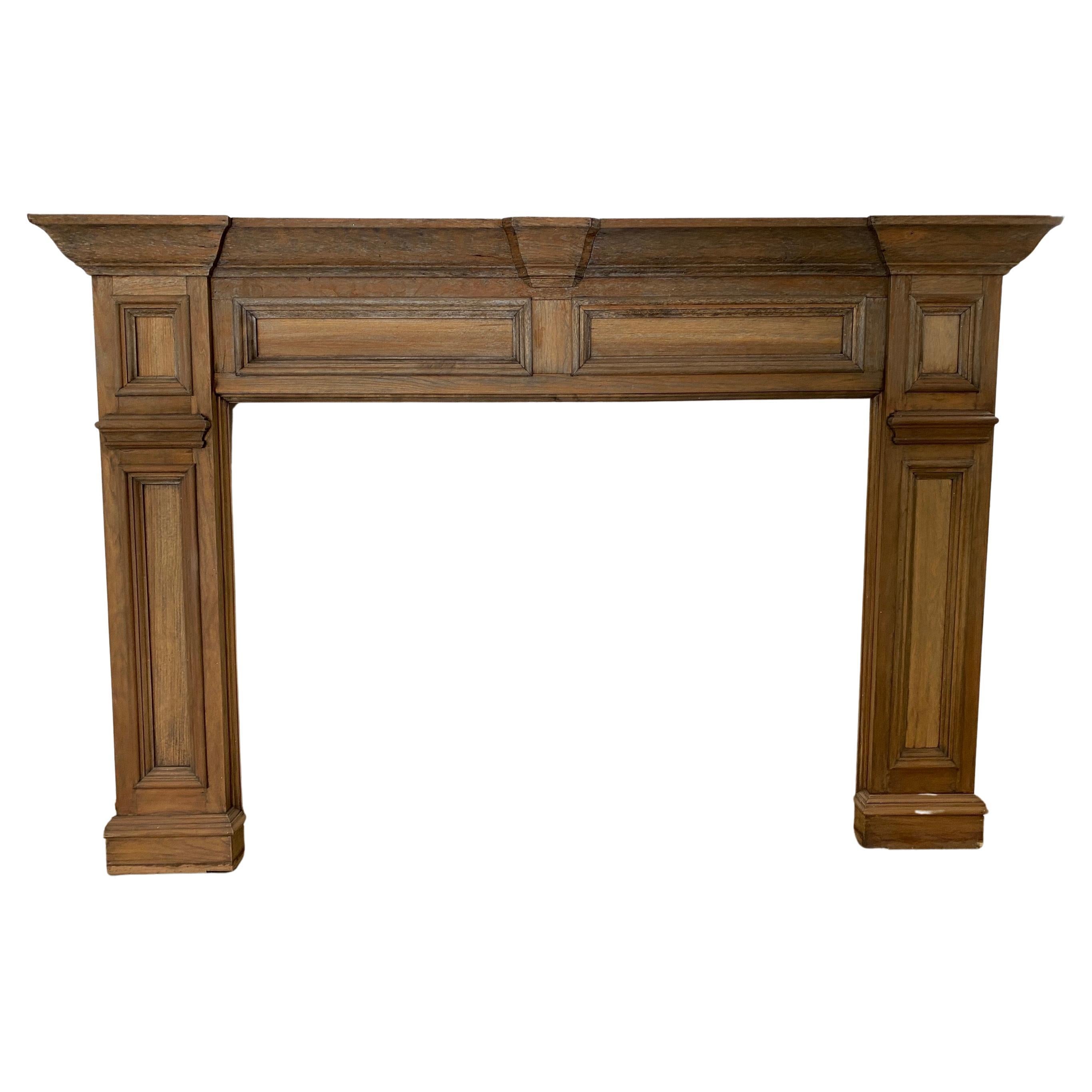 Antique Federal Style Wooden Fireplace Mantel