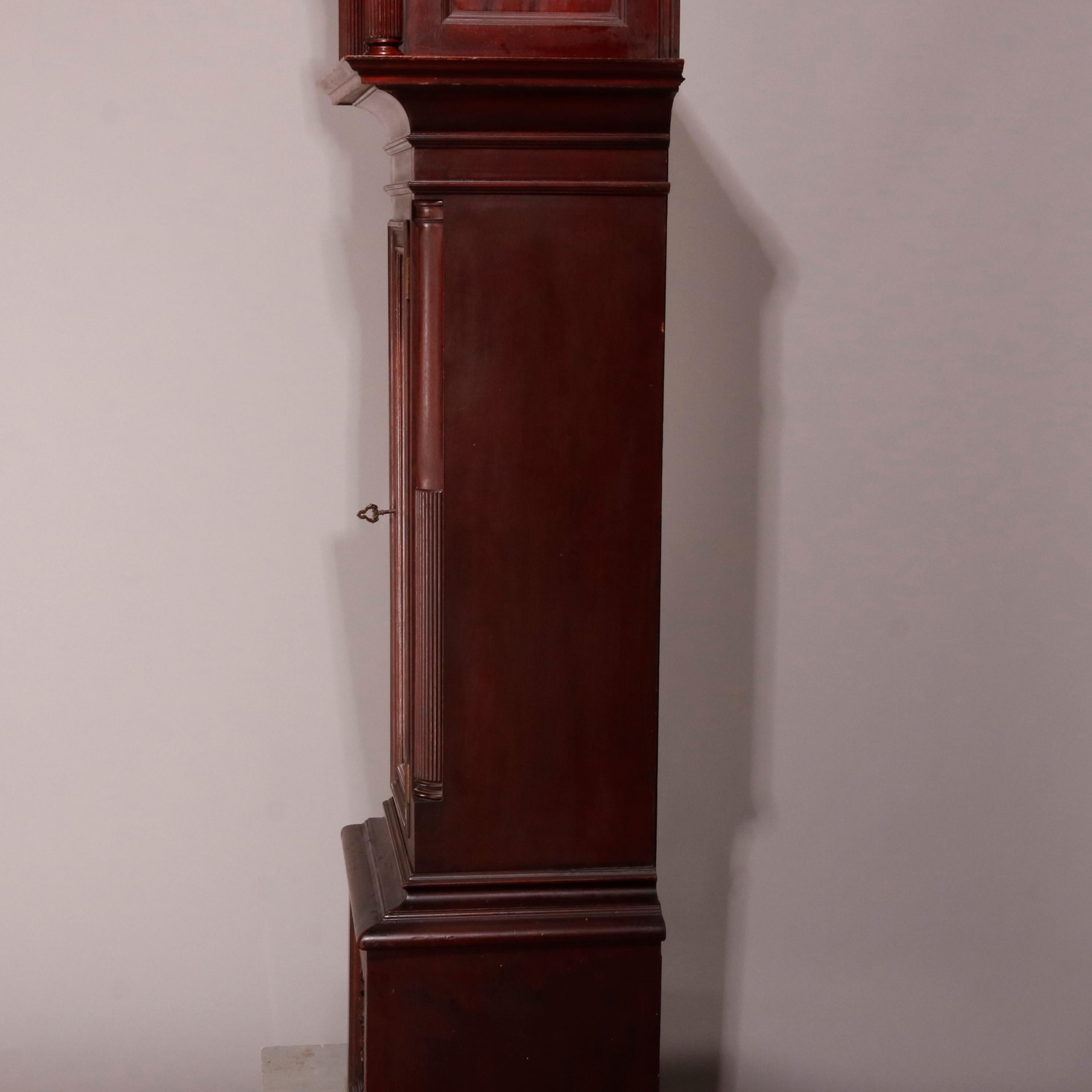 Antique Federal Tiffany & Co., NY Moon Phase Mahogany Long Case Clock circa 1900 7