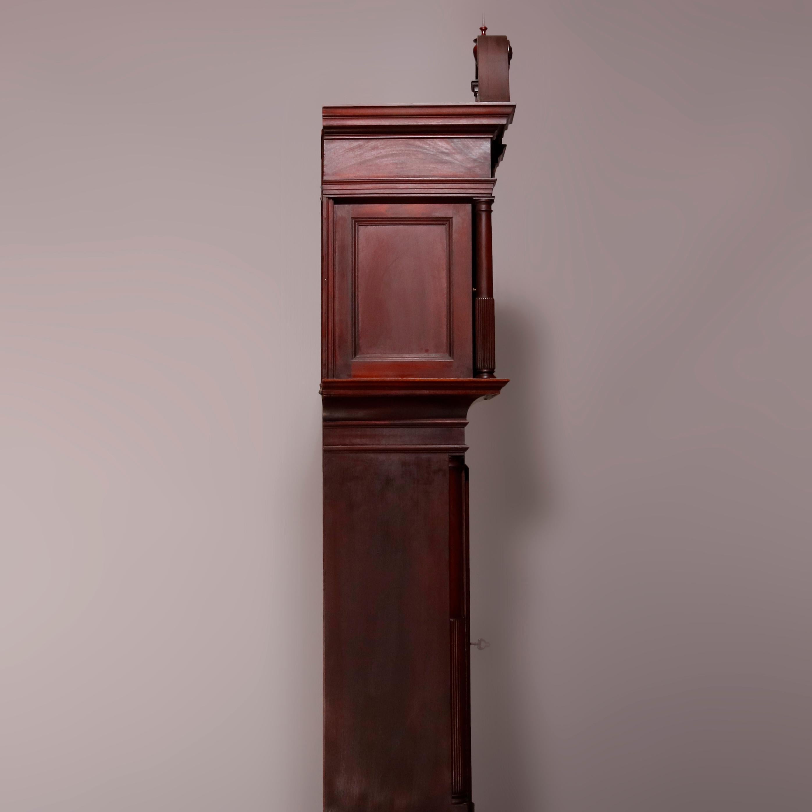 Antique Federal Tiffany & Co., NY Moon Phase Mahogany Long Case Clock circa 1900 9