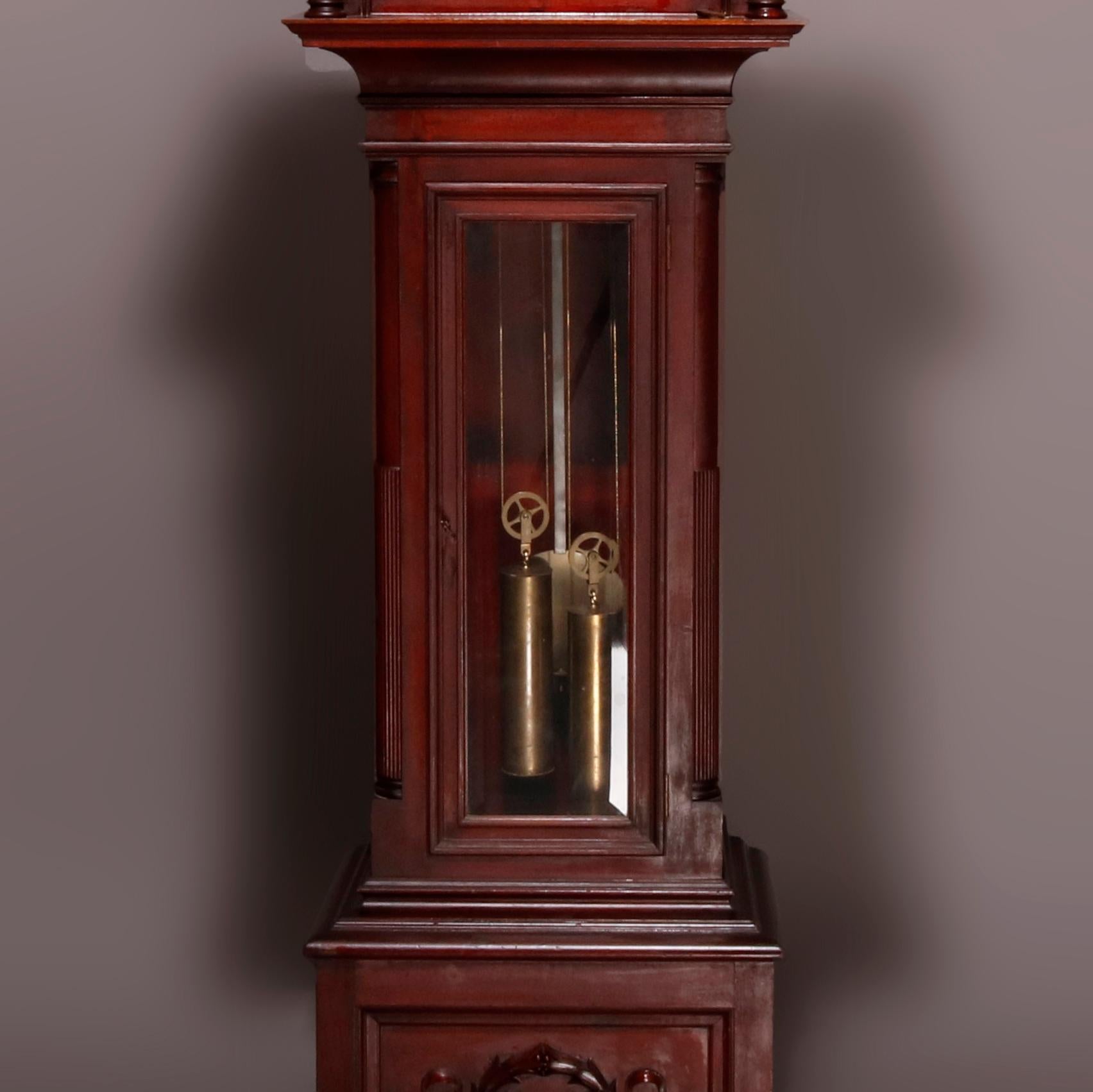 grandfather clock with moon face